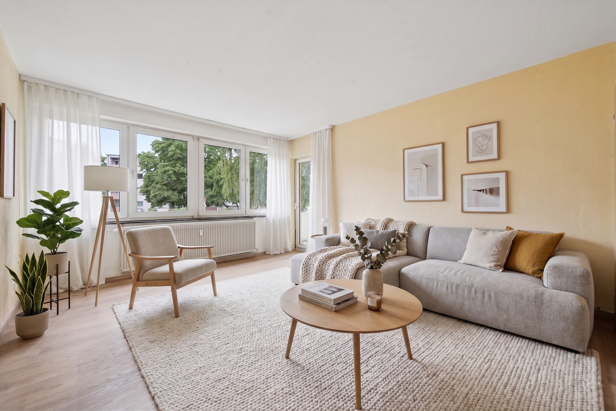 Modernisiert und sofort bezugsbereit – stilvolle Drei-Zimmer-Wohnung mit Loggia [AI-modified]