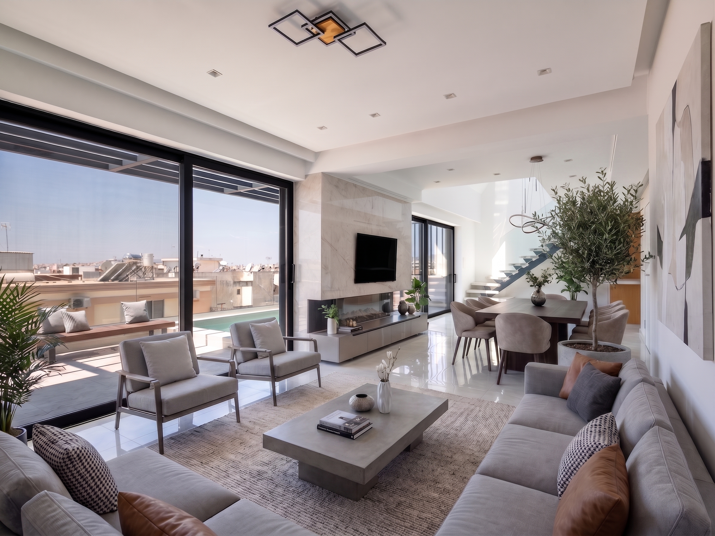 Newly built 150 sq.m. duplex apartment with a pool