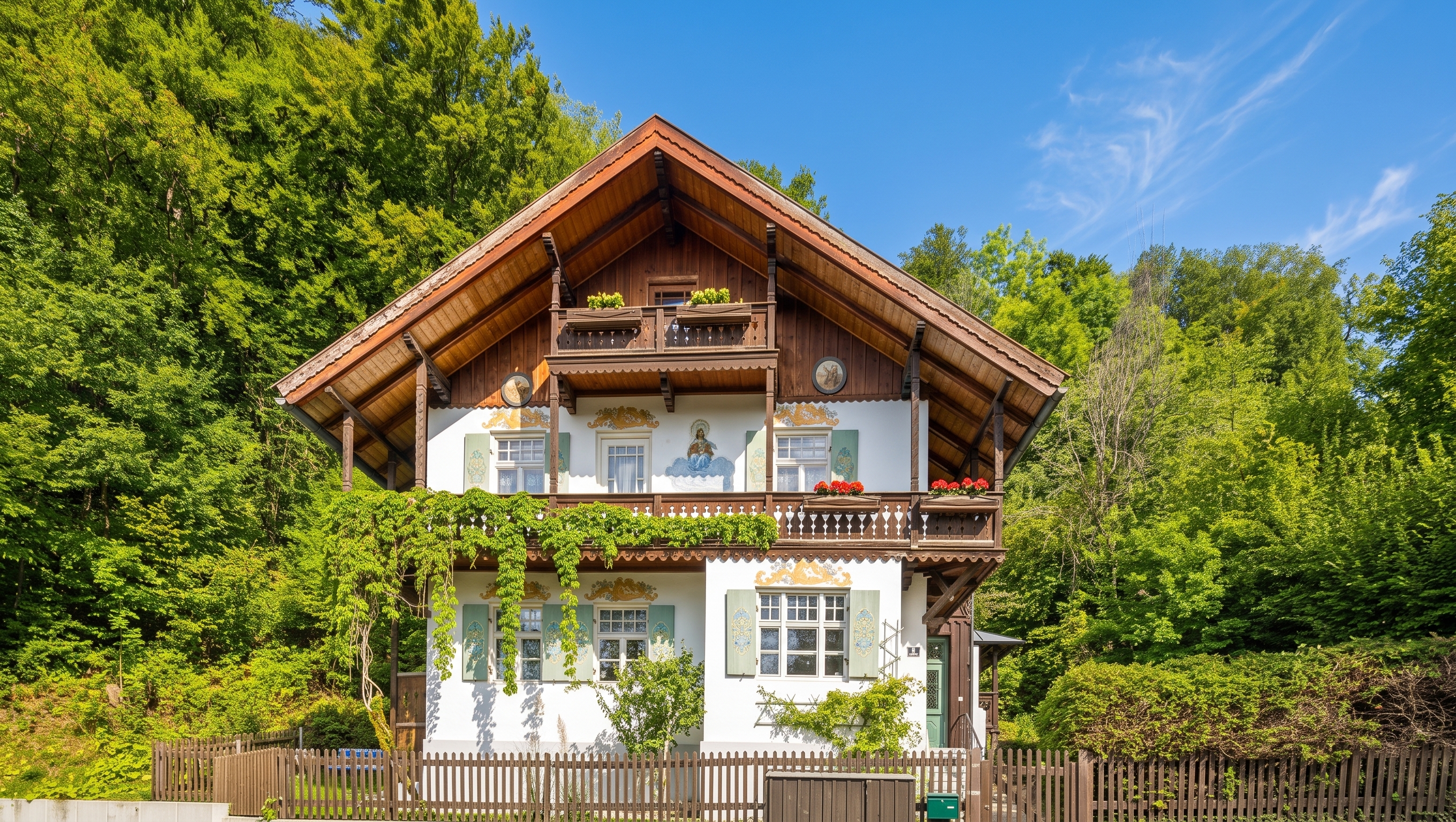 Charming historic country house with mountain views. [AI-modified]