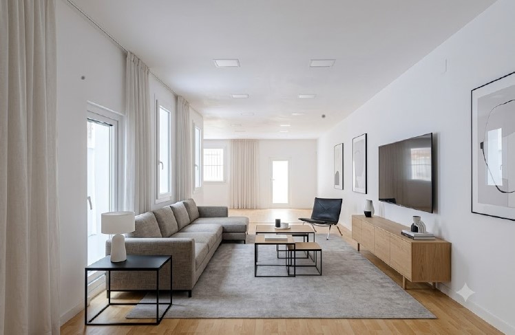 Magnificent loft-style ground floor with three private patios in Imperial