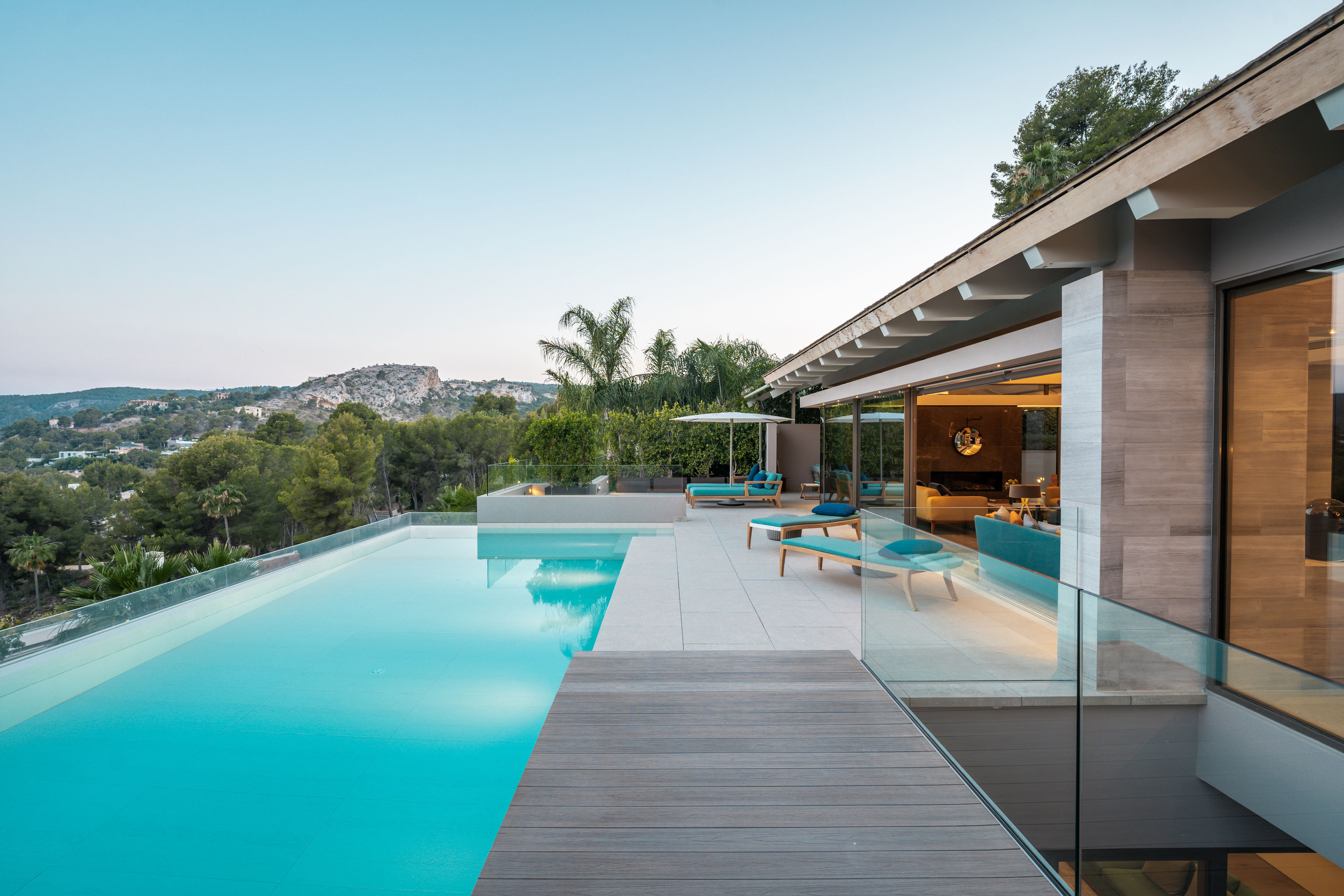 Contemporary luxury villa with panoramic golf and sea views