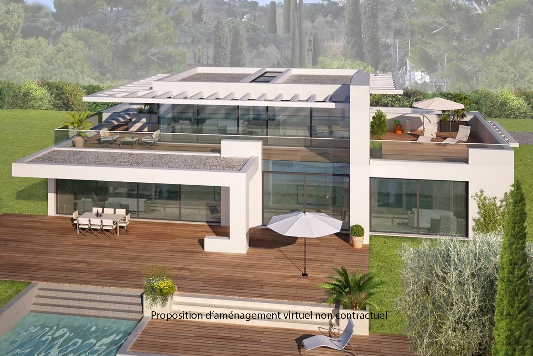 Flat elevated land with permit for a Californian-style house