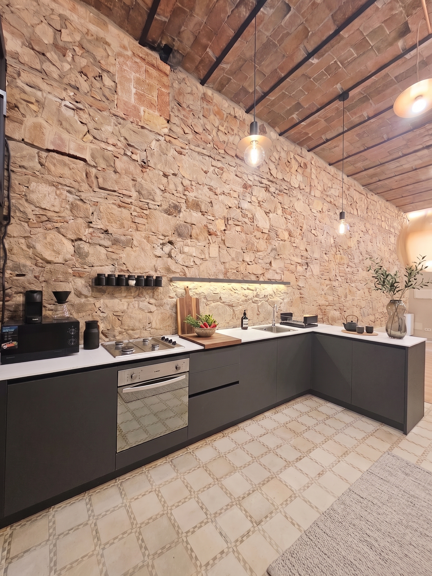 Renovated unique home with mezzanine, patio and private terrace in Hostafrancs