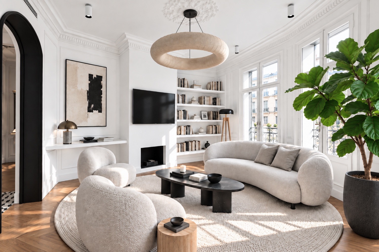 High and newly refurbished apartment with 6 balconies [AI-modified]