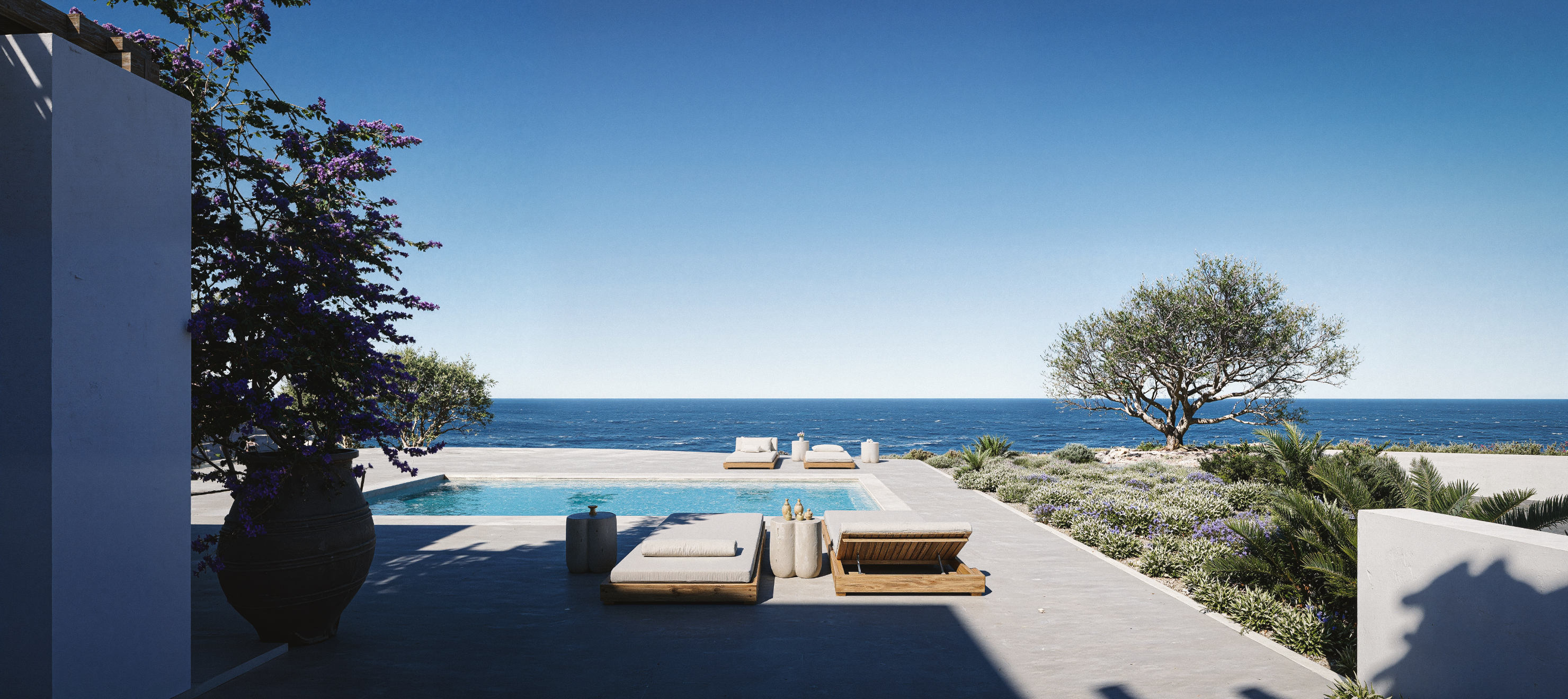 Newly built villa with pool and panoramic Aegean views in Pyrgaki, Naxos