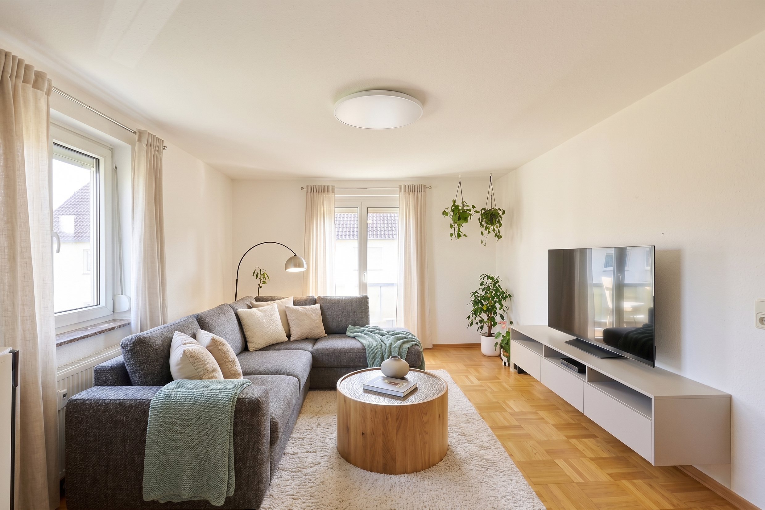 Lichtdurchflutetes Eigenheim mit Westbalkon und Garten