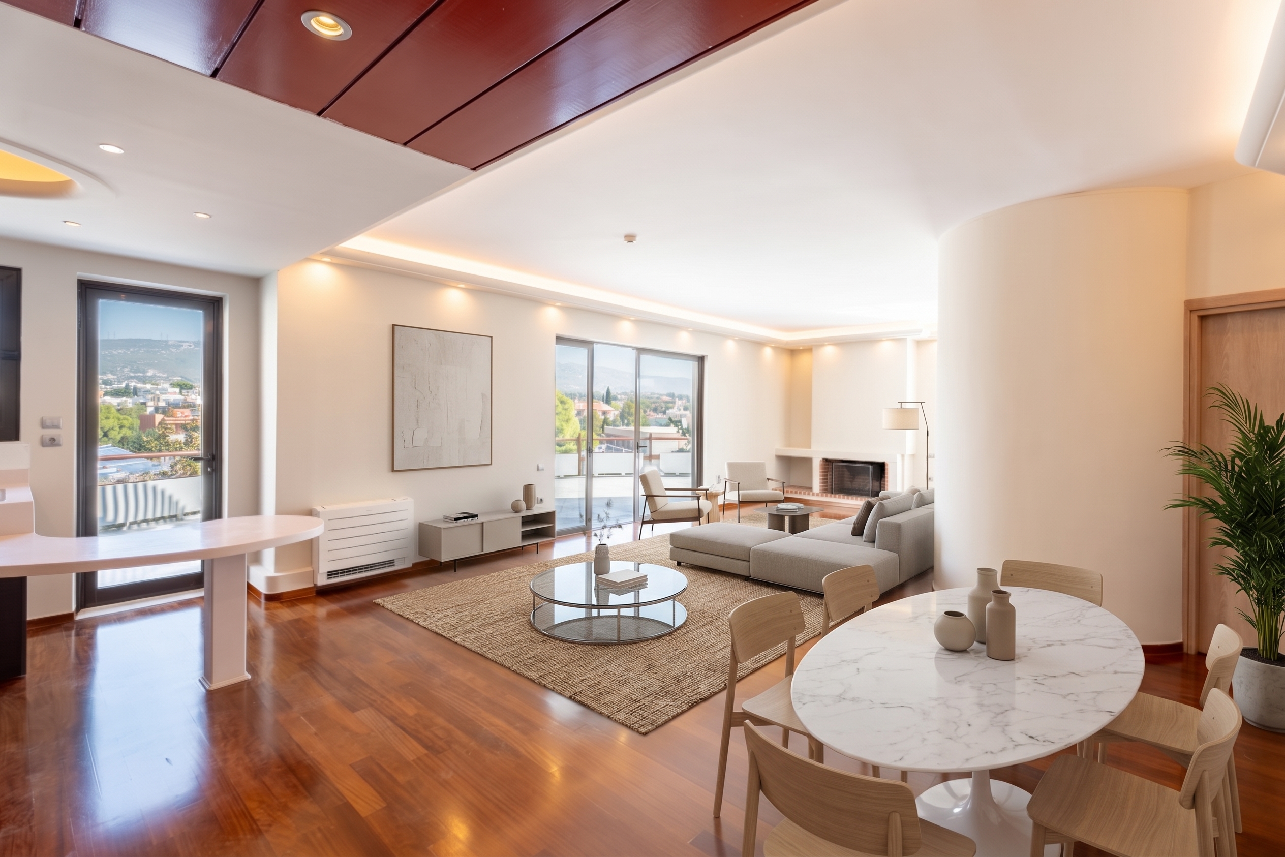 Elegant 5th-floor penthouse with panoramic views [AI-modified]