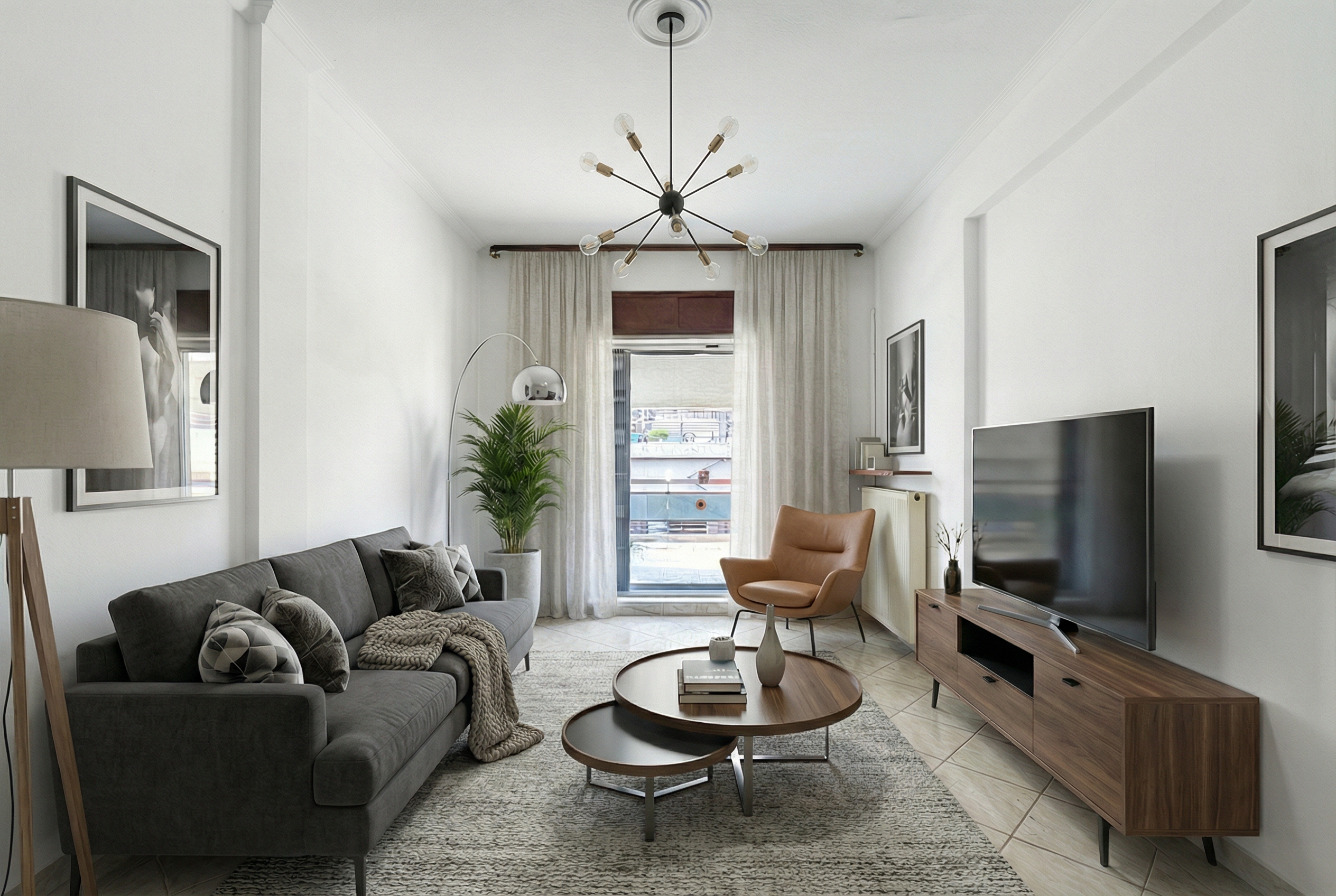 3rd floor apartment with two bedrooms and spacious balcony