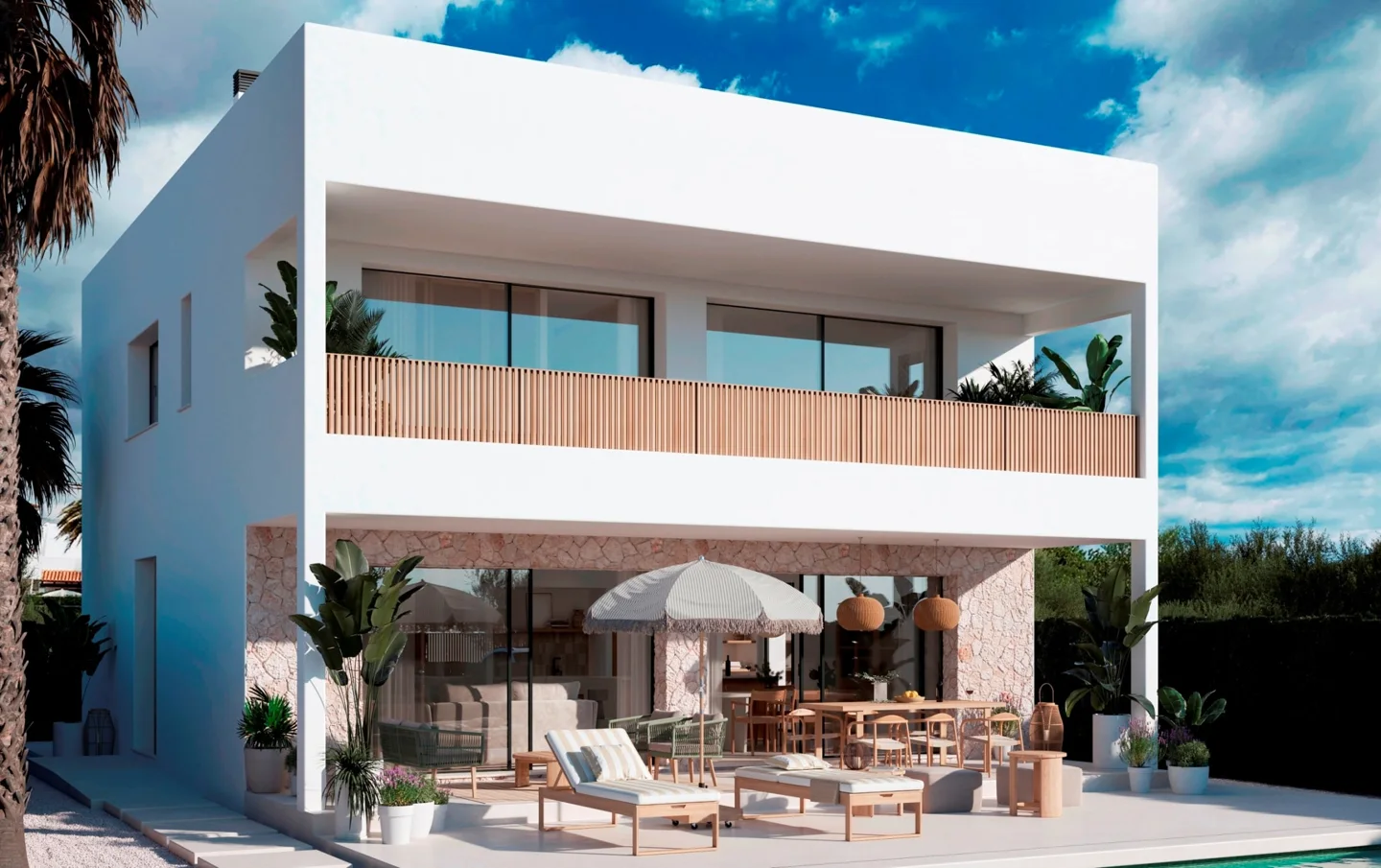 Modern newly built villa in Ibizan style