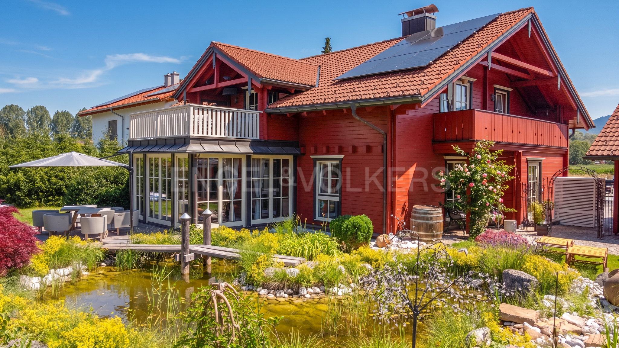 Exklusives Architekten-Holzhaus mit Schlossblick und Alpenpanorama nahe dem Forggensee