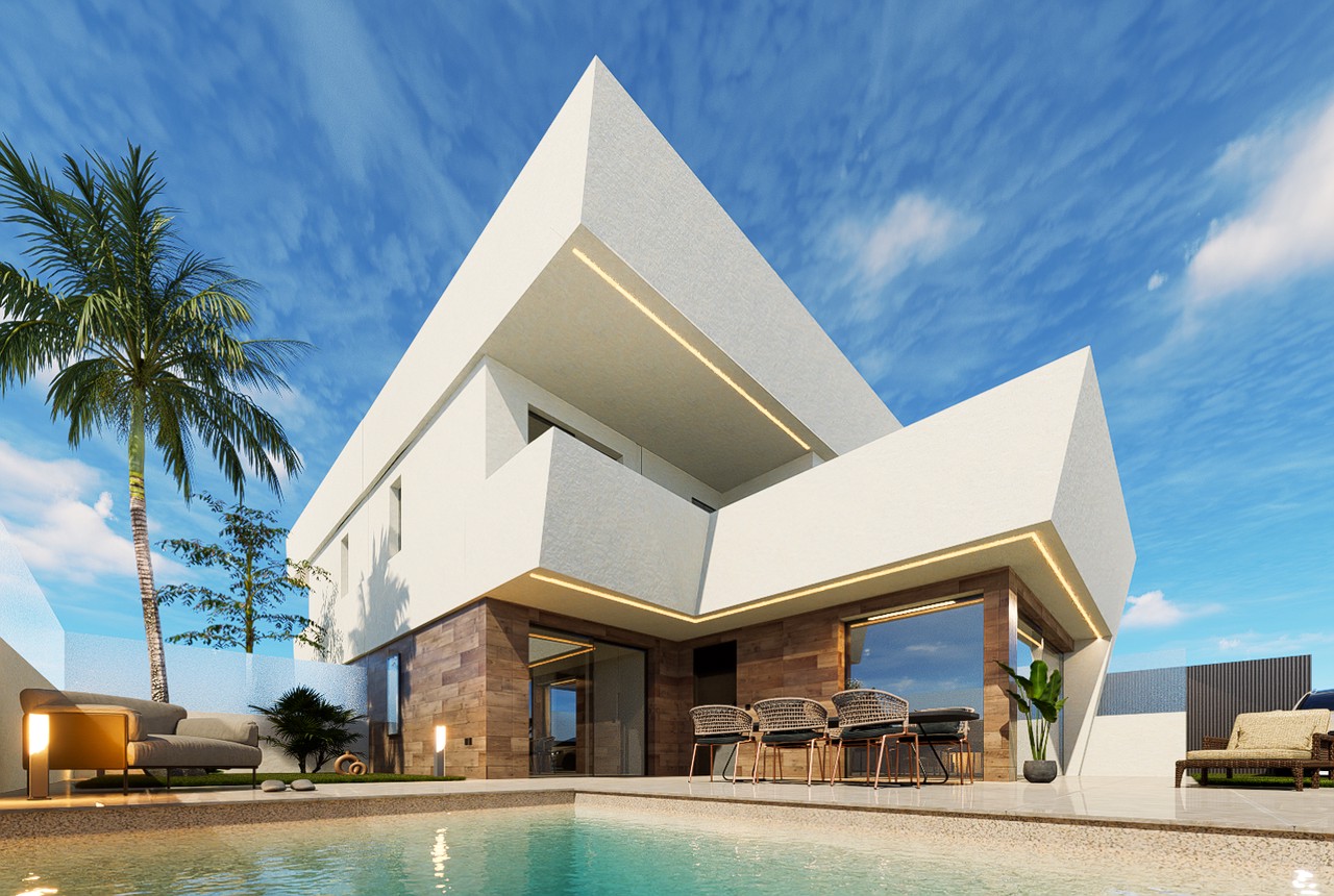Newly built modern house with private pool in San Pedro del Pinatar