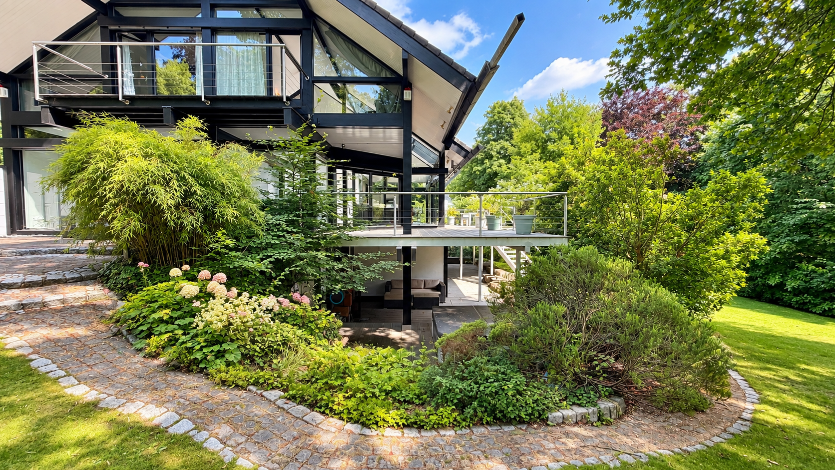 Architektur trifft Natur – exklusives Fachwerkhaus nahe Schloss Schönebeck [AI-modified]