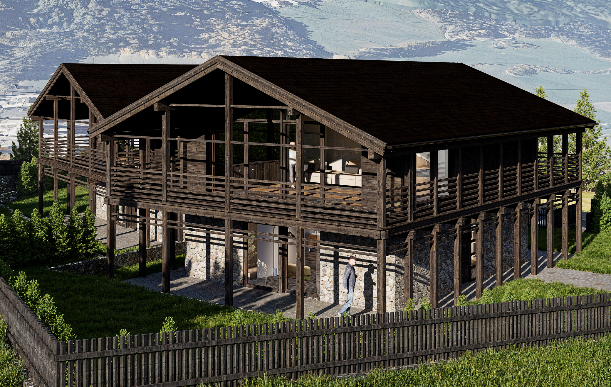 Luxuriöses Chalet im Herzen der Dolomiten [KI-modifiziert]
