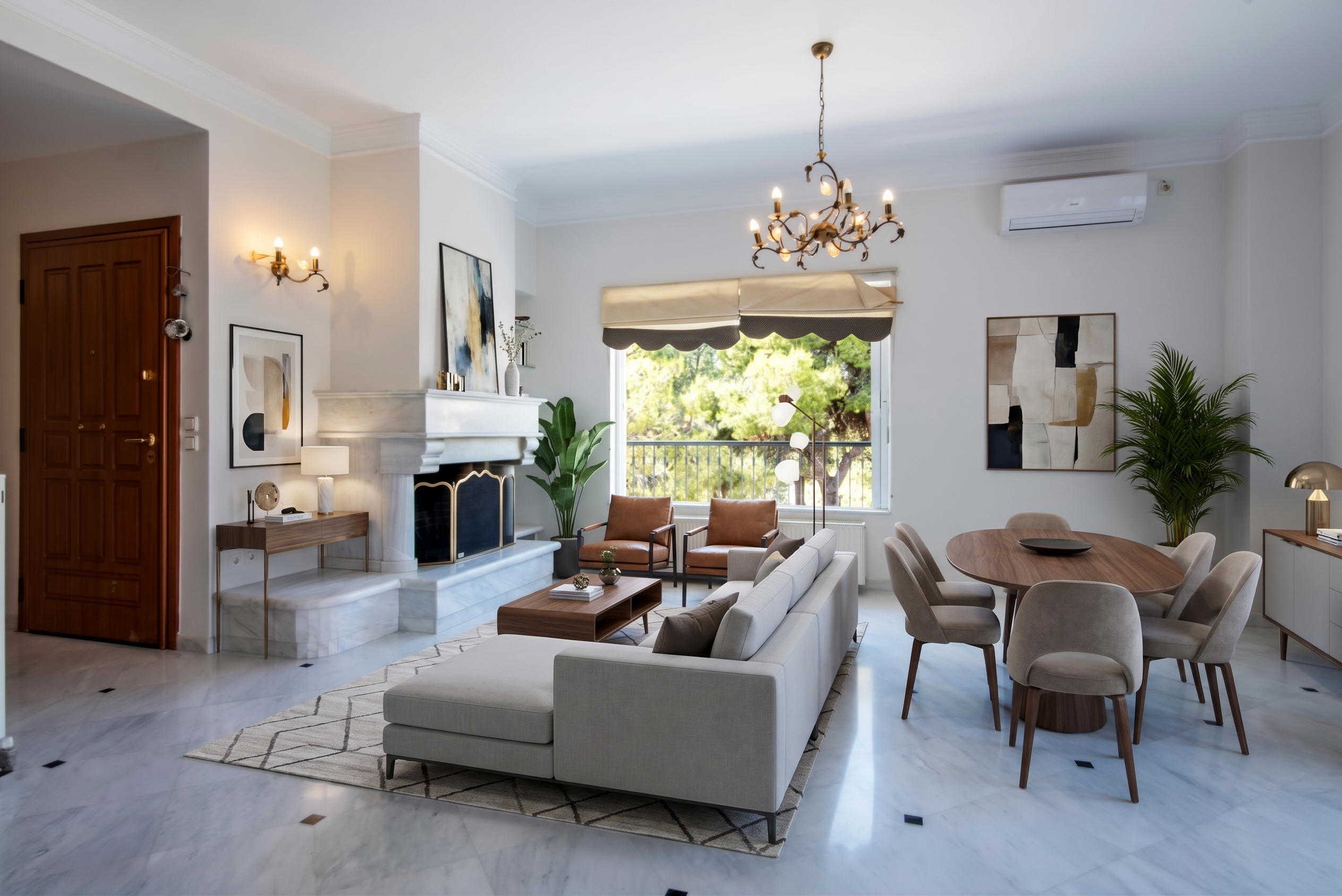 Wonderful family floor apartment with green view [AI-modified]