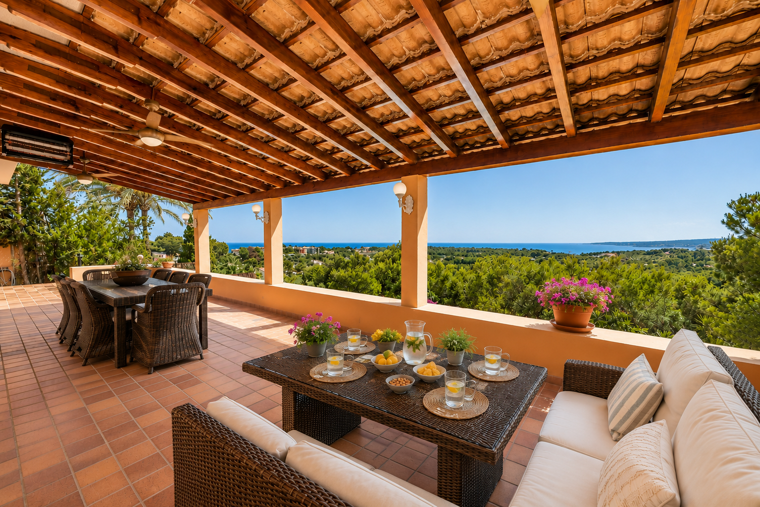 Exceptional Mediterranean villa with sea & golf views in Bendinat