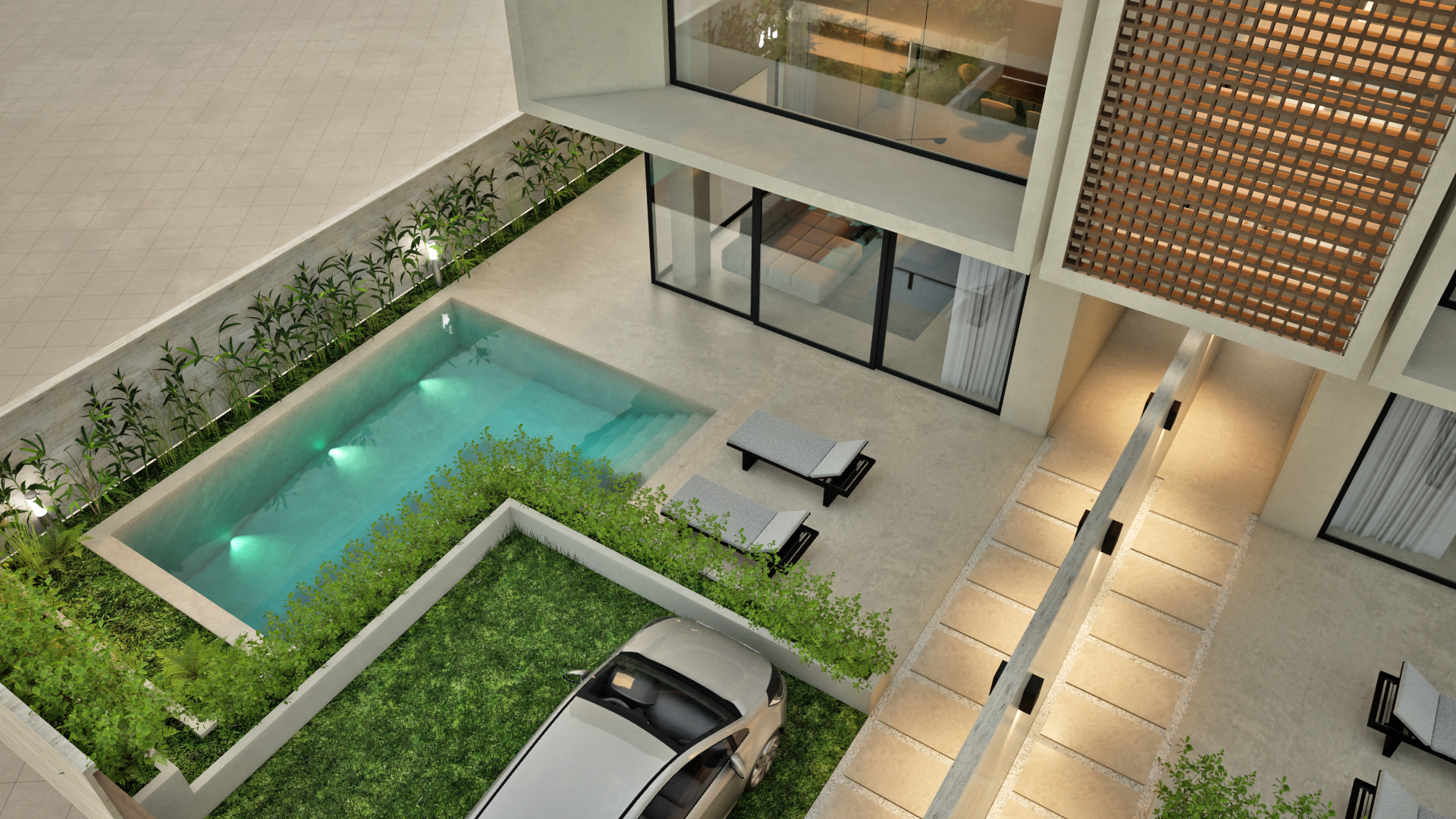 Unparalleled modern house with pool and roof garden in Thermi