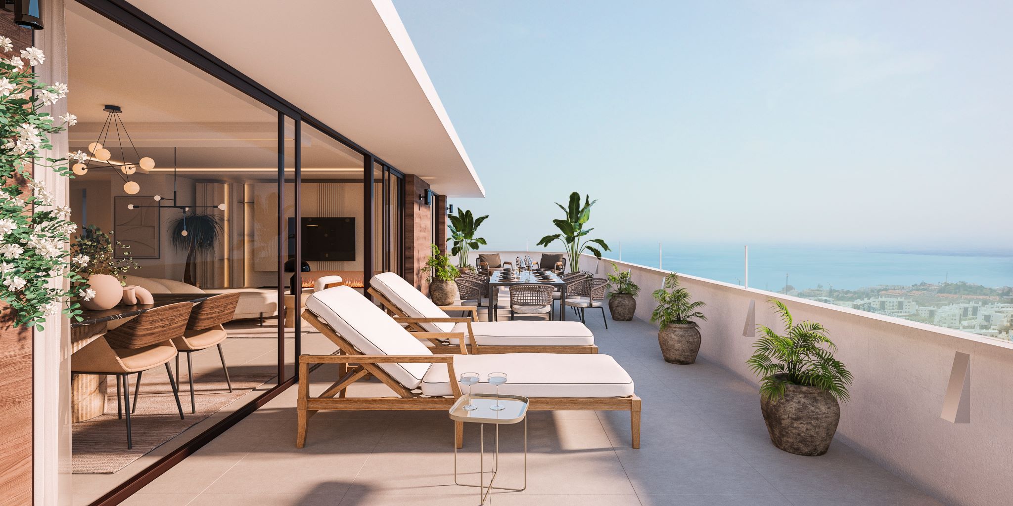 Brandneues Penthouse mit 3 Schlafzimmern, großer Terrasse und Meerblick in Luxuskomplex
