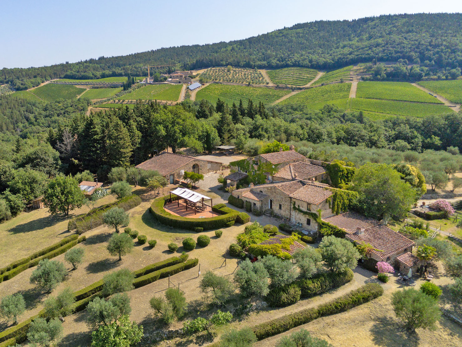 Beautiful farmhouse with olive trees
