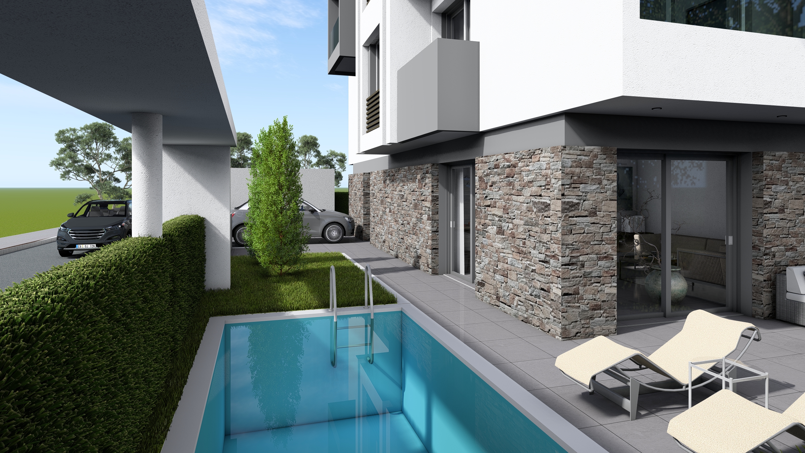 Luxurious 3 bedroom maisonette with garden and swimming pool in Thermi