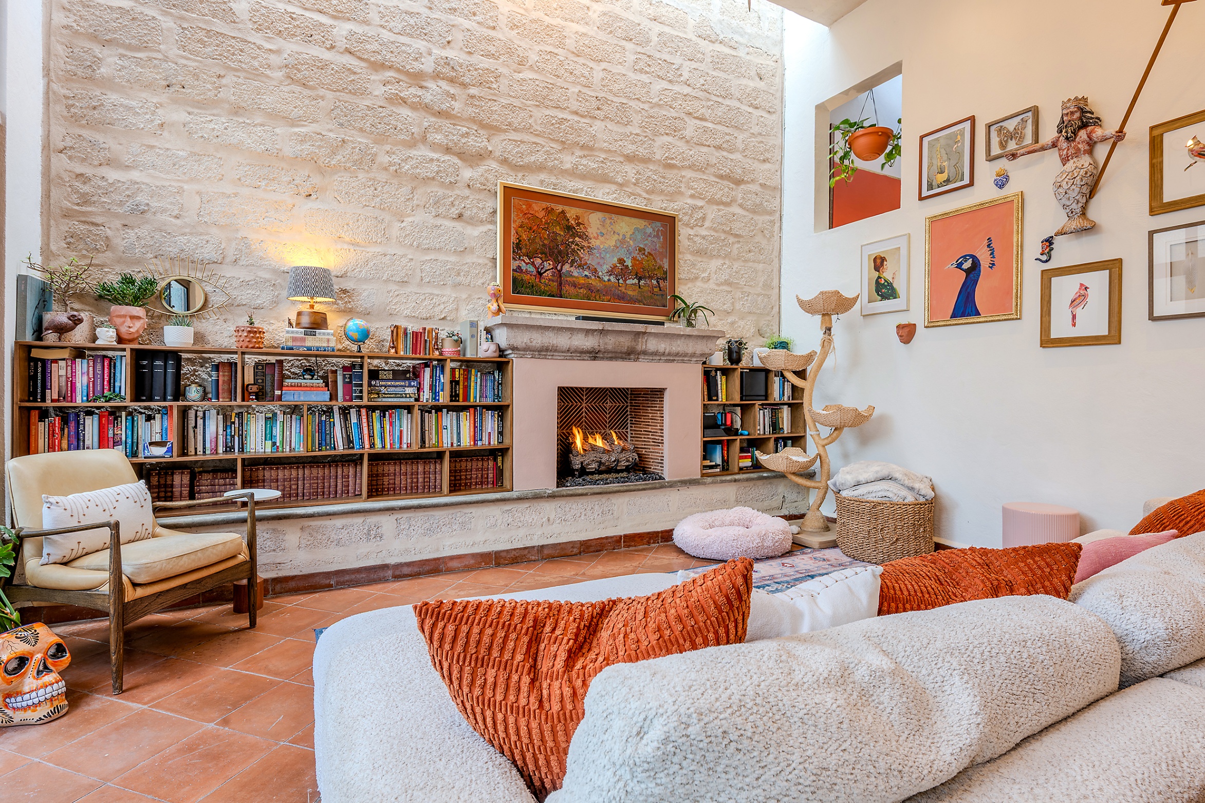 Soft colonial-modern one floor living home.