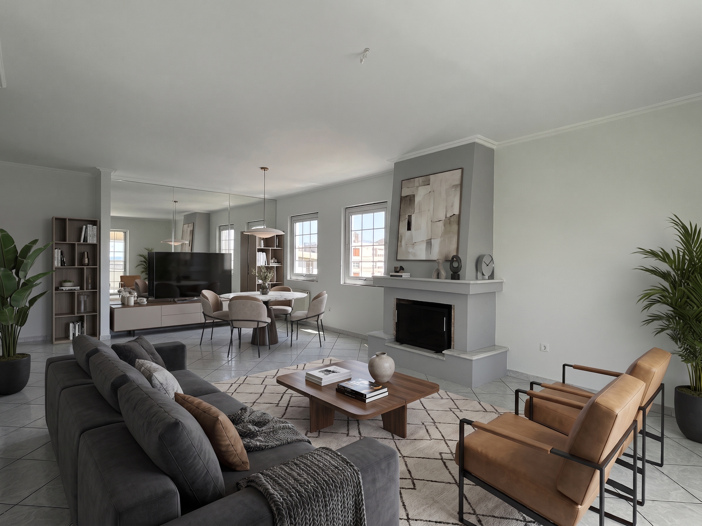 Bright 4-Bed Apartment with Sea View