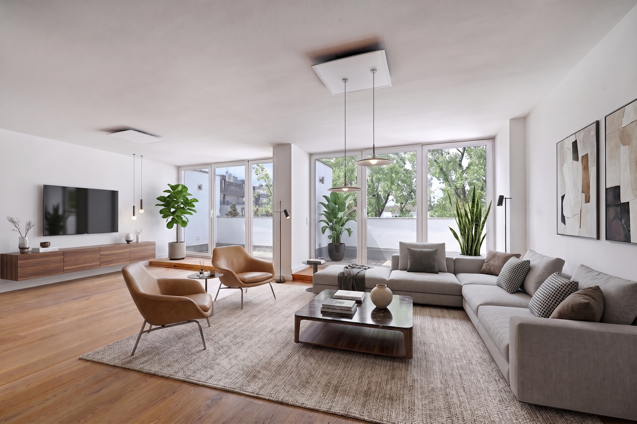 Spacious Living | 124 m² Rooftop Terrace with Views of a Munich Landmark [AI-modified]