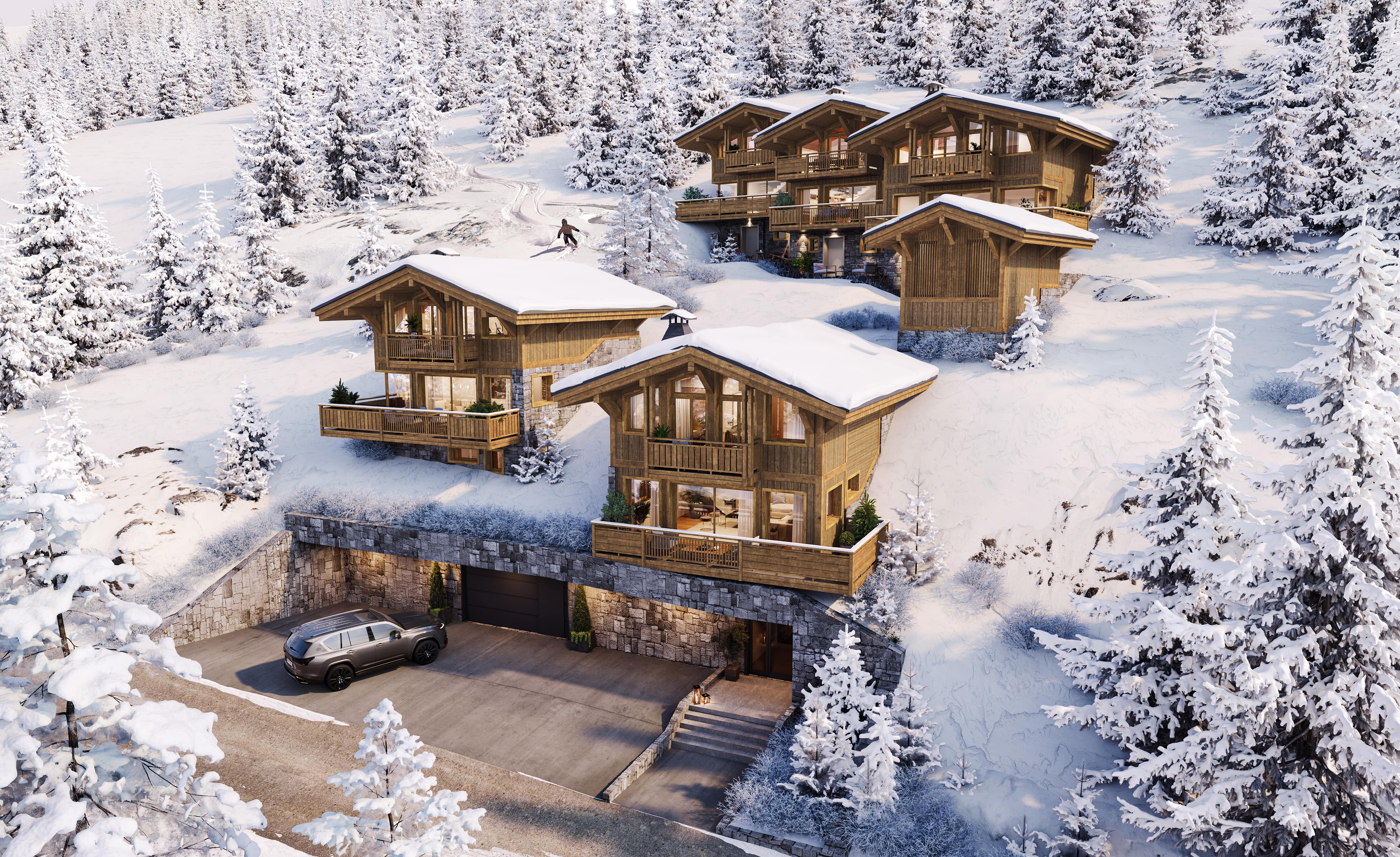 Nouvelle réalisation « Les Chalets du Mont-Chéry » aux GETS, idéalement située sur les hauteurs du Mont Chéry.