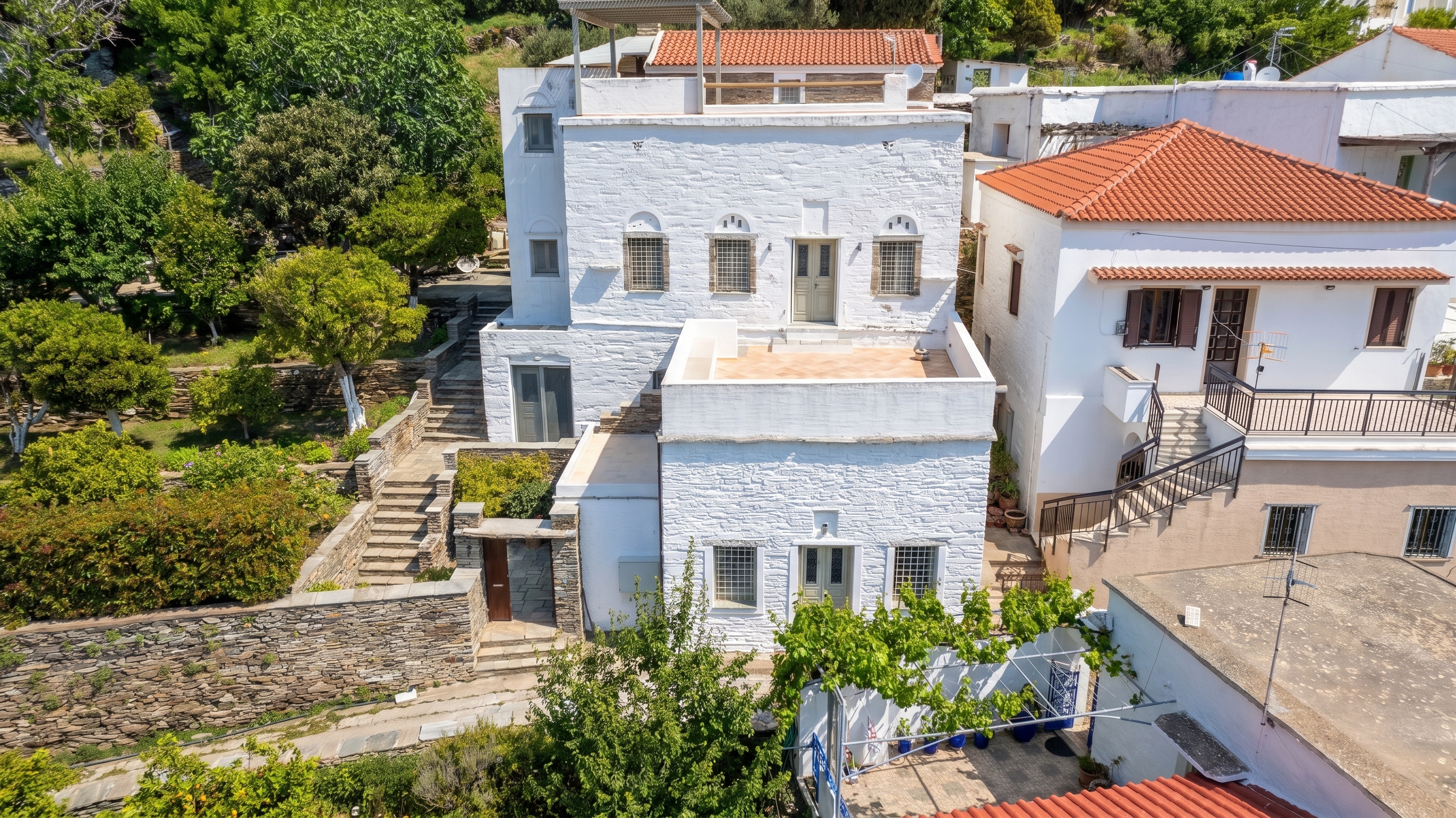 Renovated historic residence (1840) in Strapouries,Andros