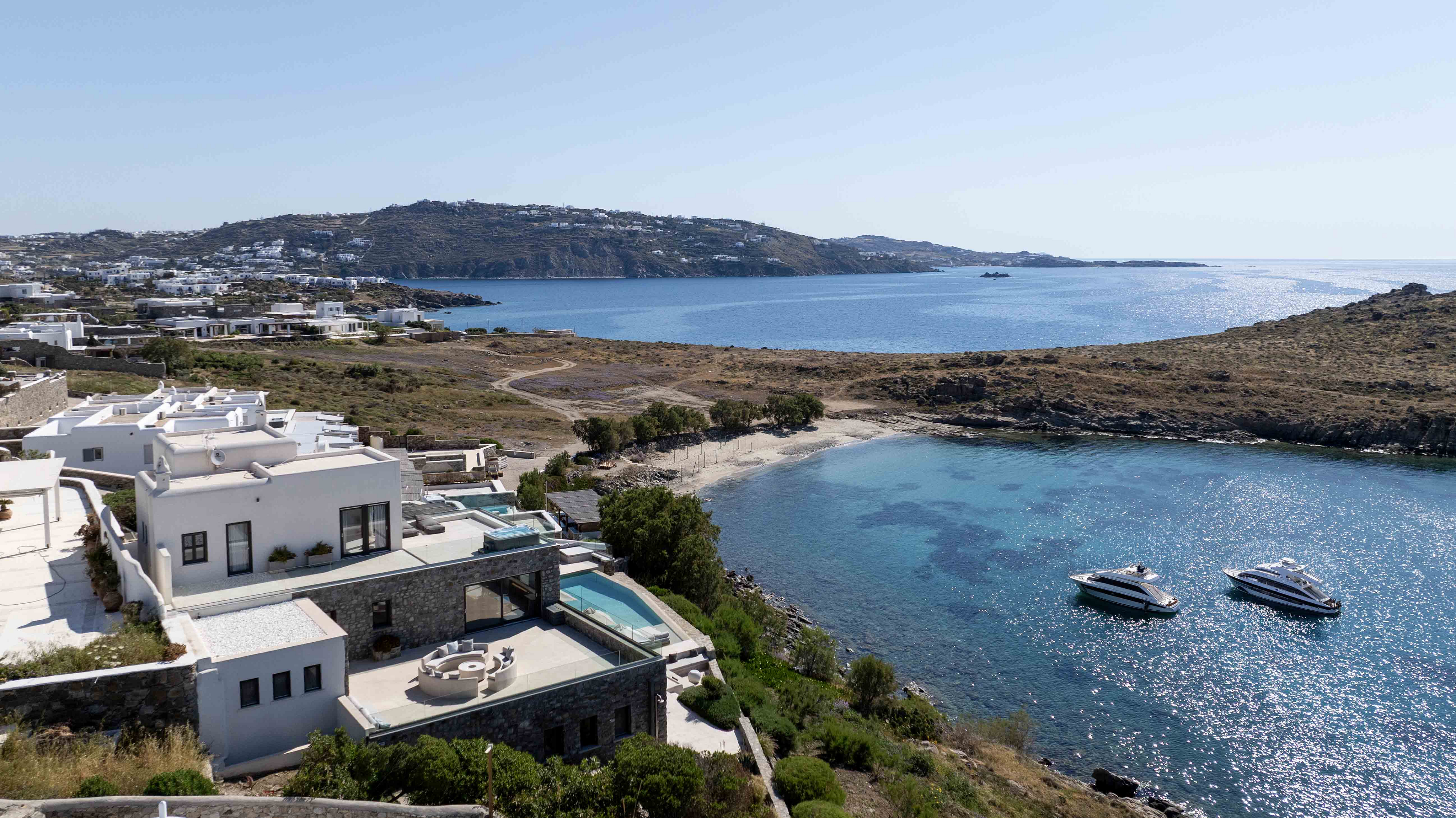 Exclusive waterfront 6-Bedroom villa in a private gated community in Mykonos