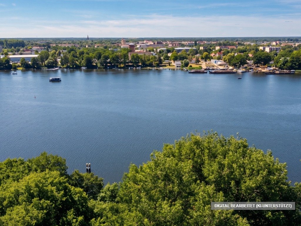 Freie Fläche, erster Blick aufs Wasser