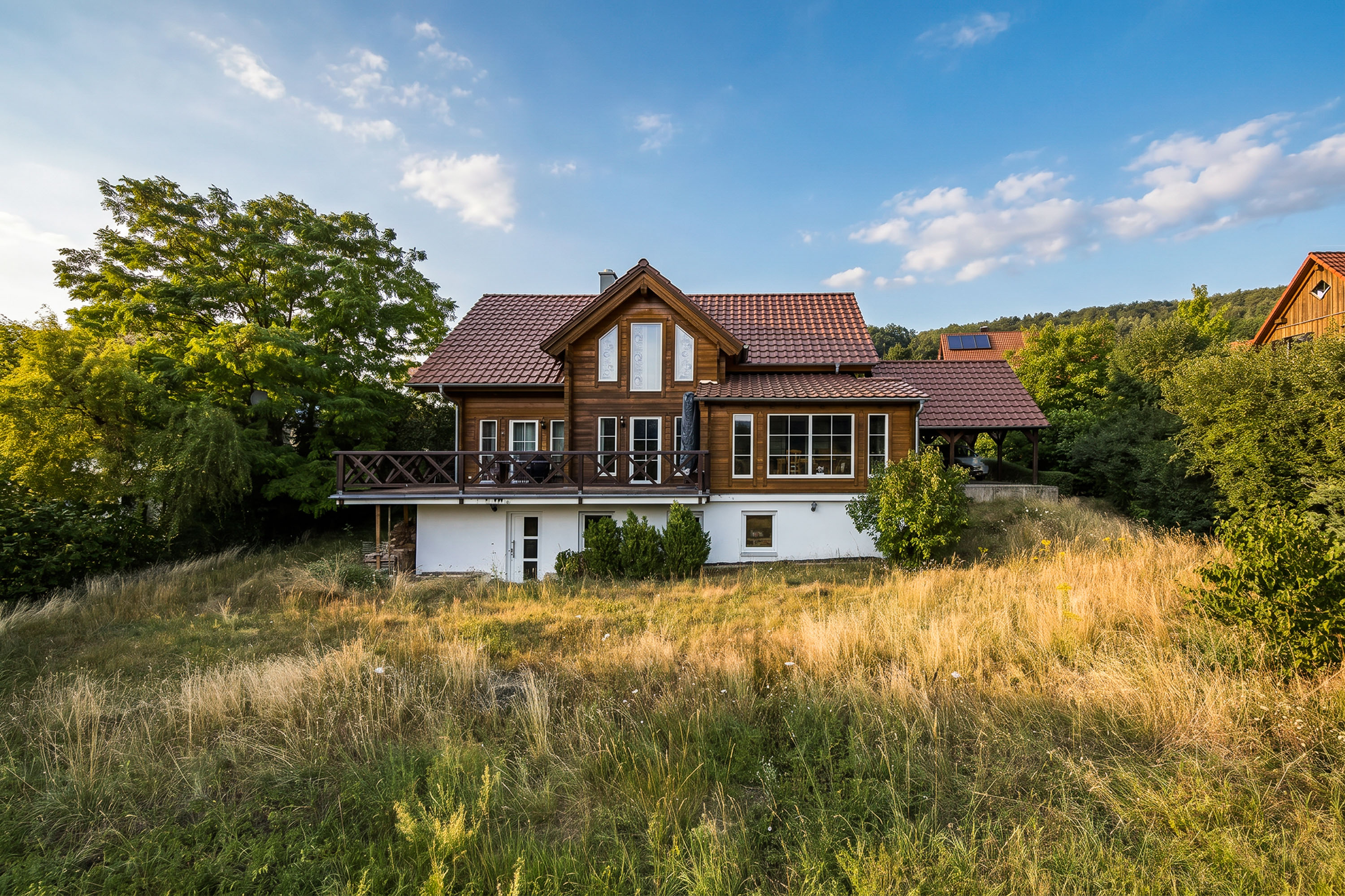 Modernes KfW-Einfamilienhaus in Holzbauweise mit Weitblick in die Fränkische Schweiz