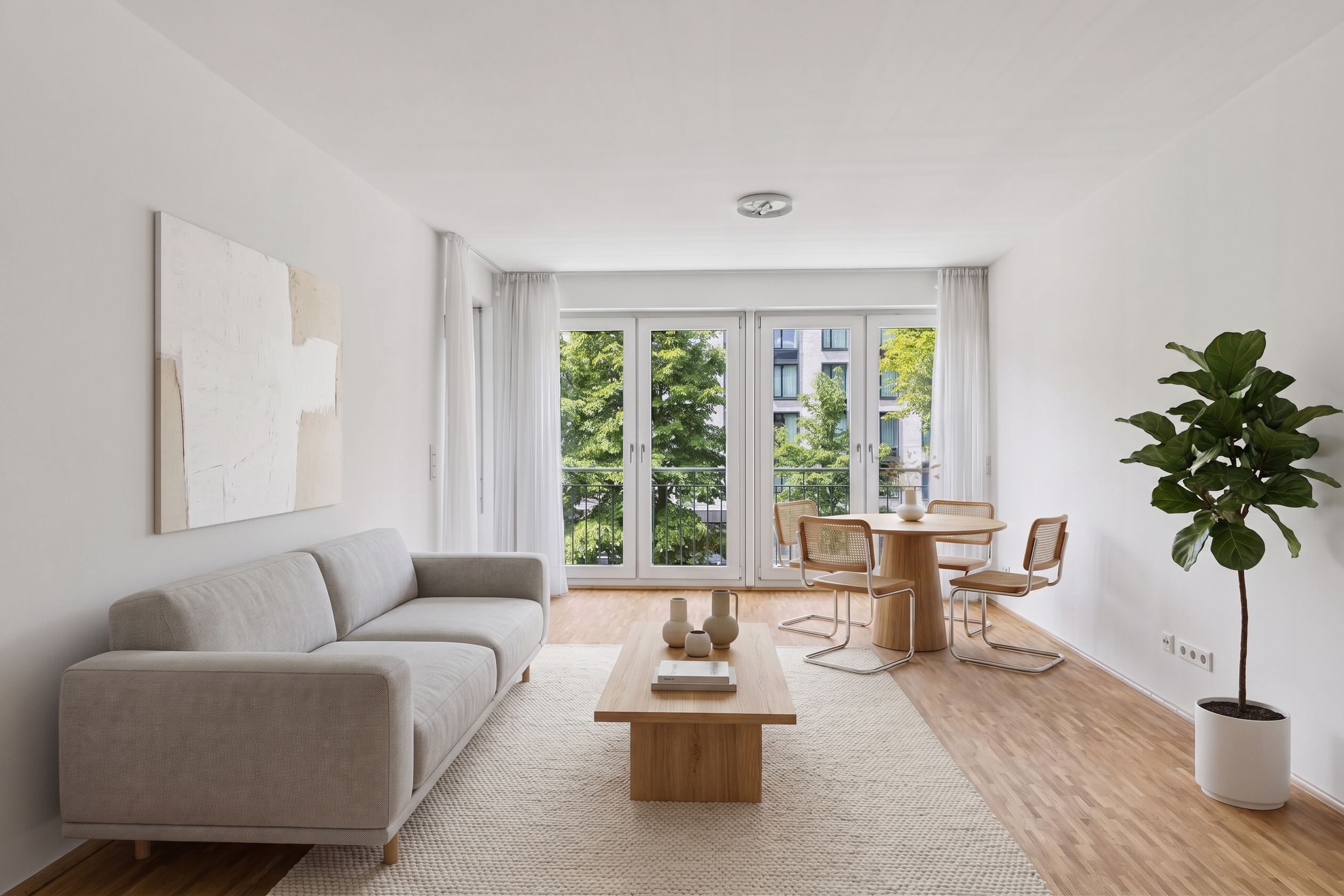 Spacious 4-room apartment with 2 balconies [AI-modified]
