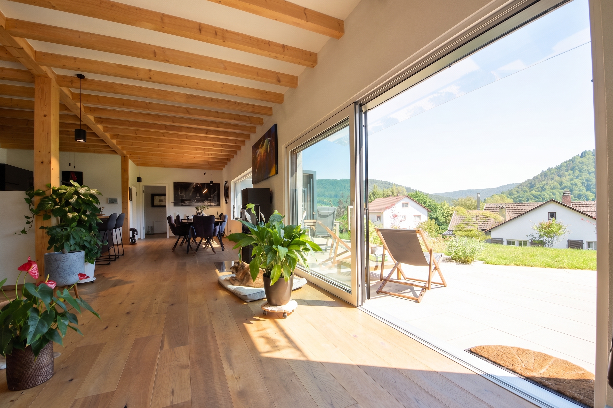 Luxus, Ruhe und Natur: Außergewöhnlicher Bungalow in einzigartiger Aussichtslage [AI-modified]
