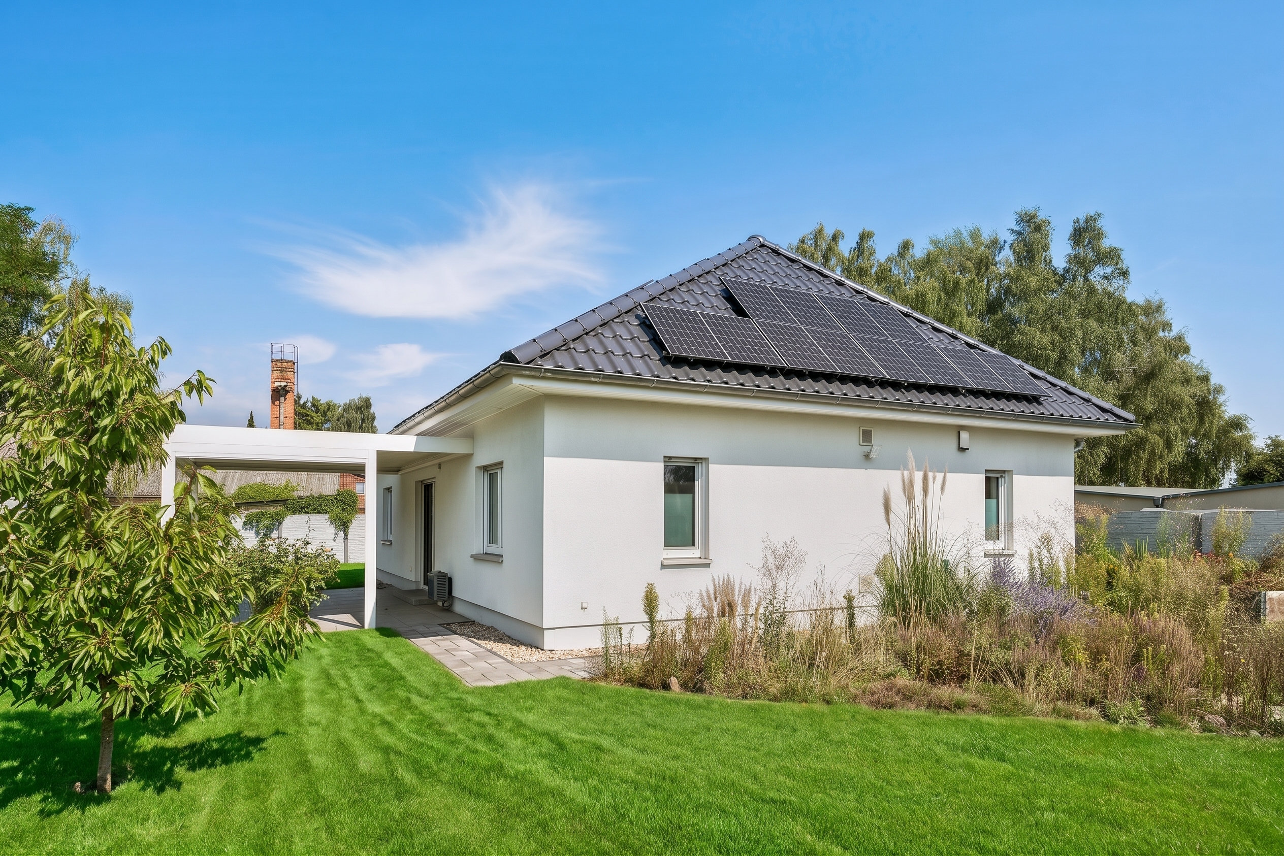 Modernes Wohnen auf einer Ebene: Hochwertiger Bungalow mit PV-Anlage