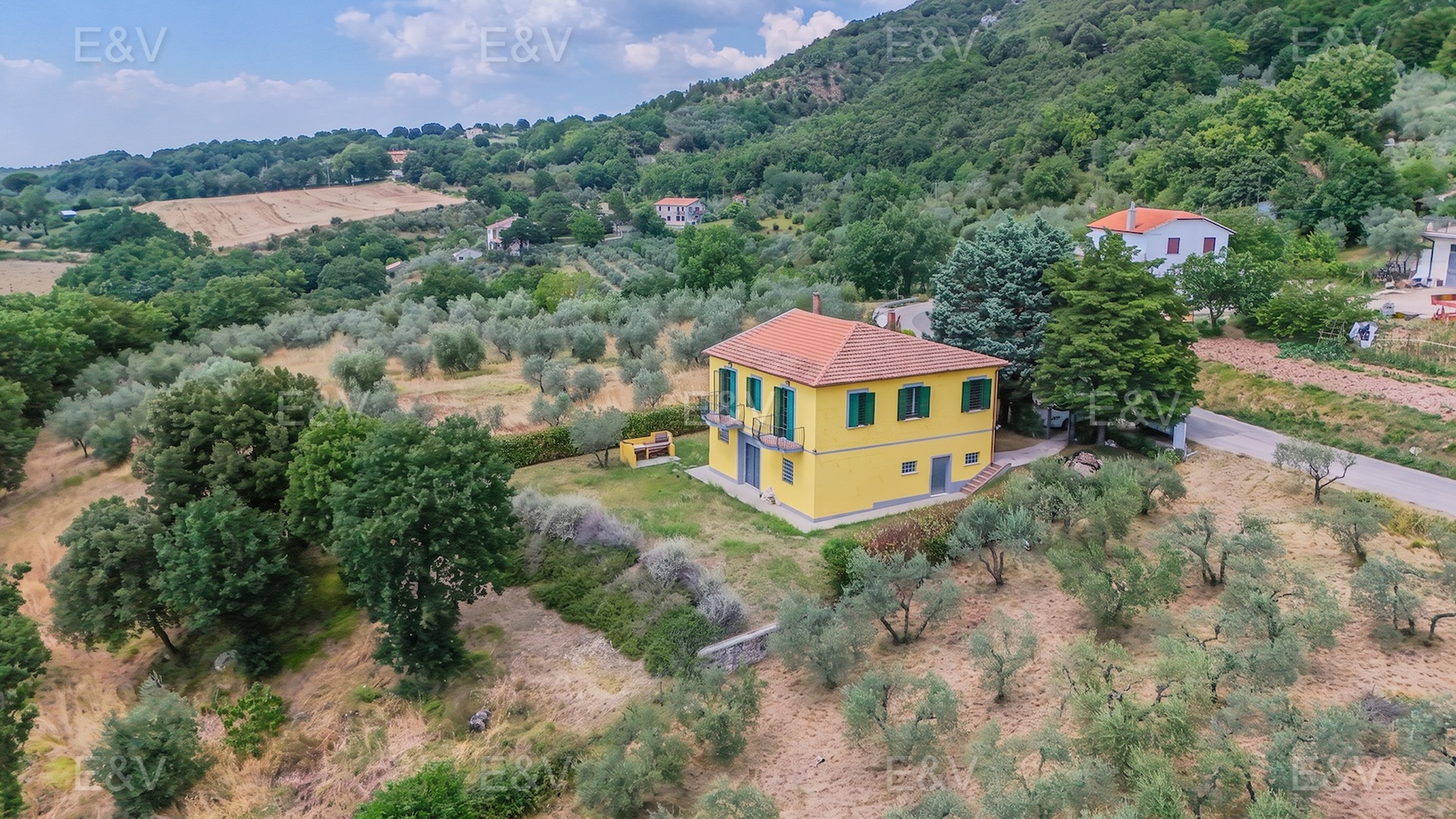 Casale panoramico tra gli ulivi con vista su San Gemini