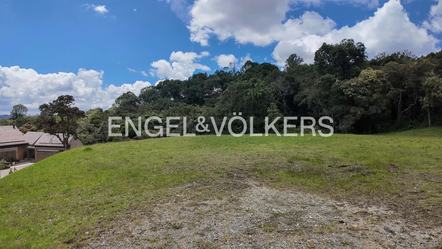 Engel & Völkers property: Green grassy lot with trees and blue sky.