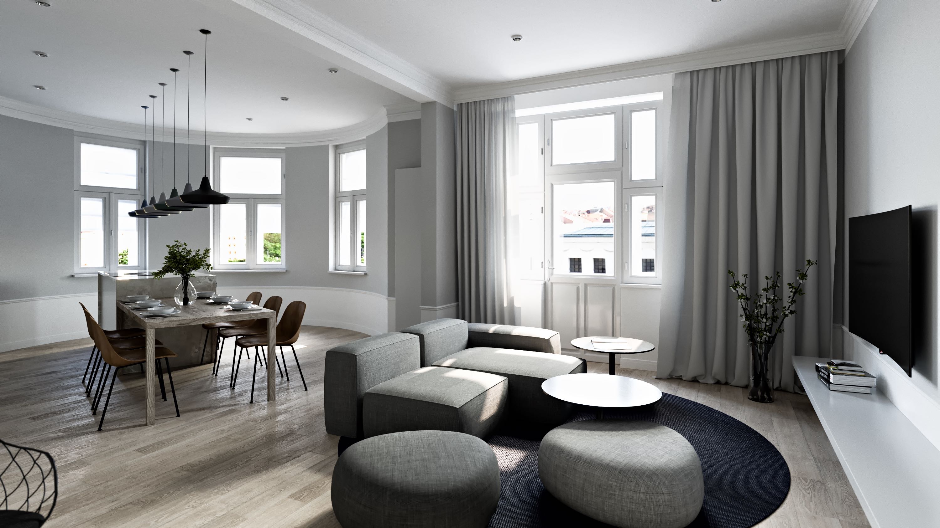 Rent a 4+kt apartment with a view of the square Jiřího z Poděbrad