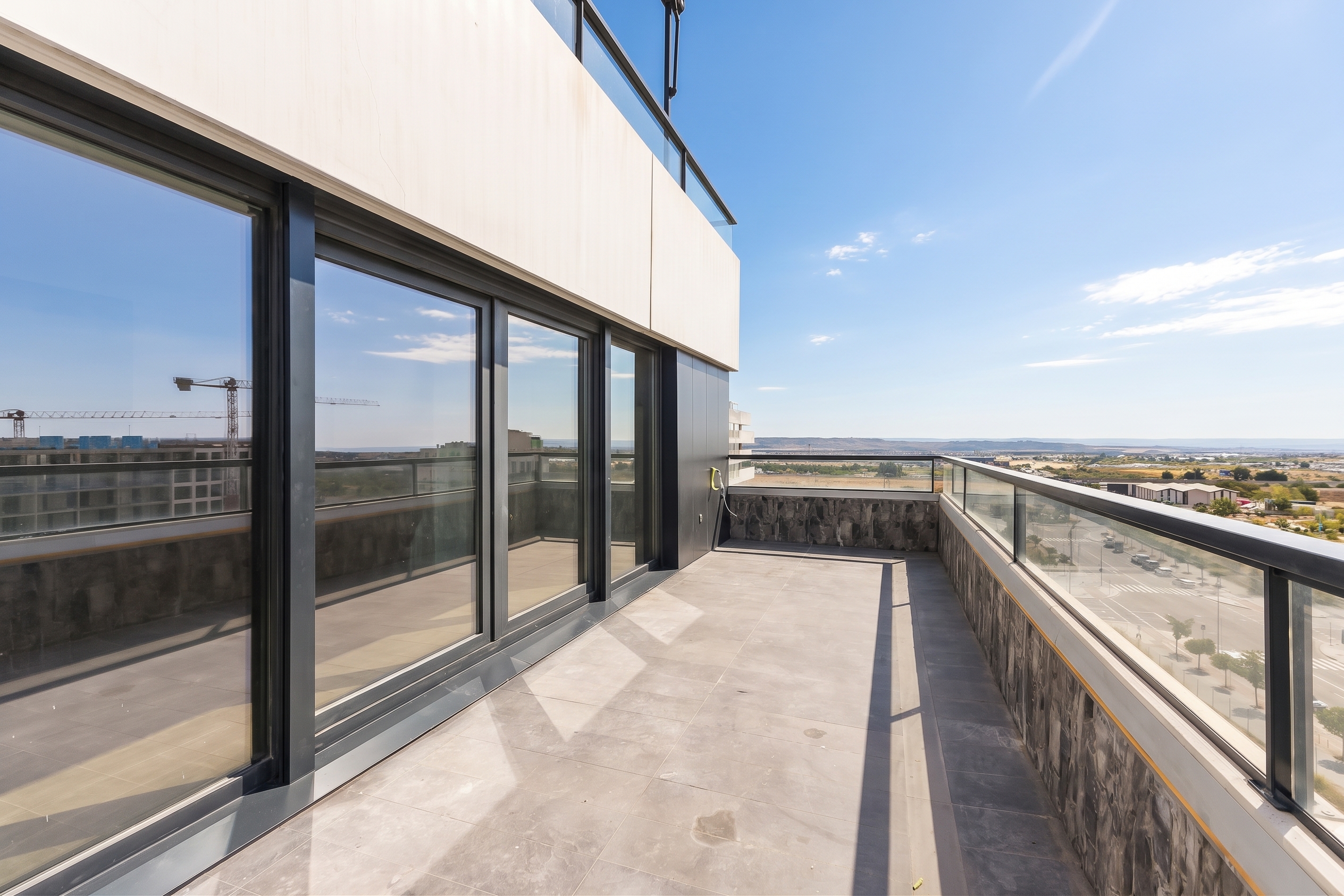 Exclusive 4-bedroom apartment with terrace and unobstructed views in a residential complex with a pool [AI-modified]