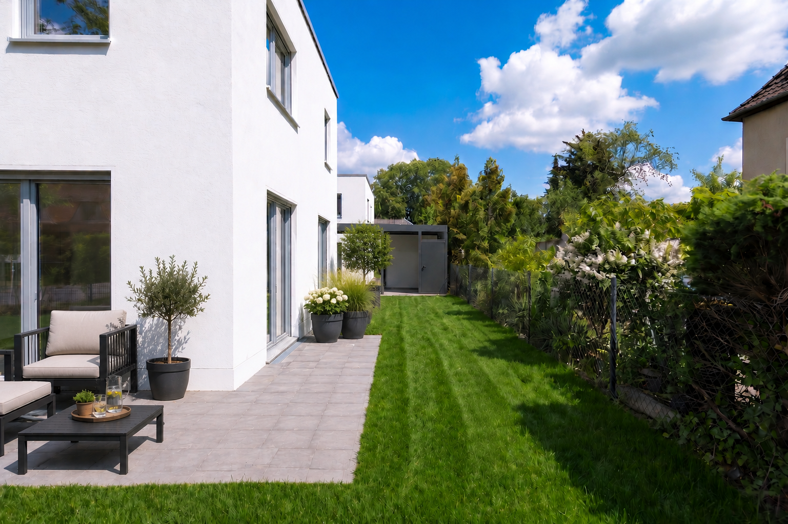 Modernes Neubau-Einfamilienhaus mit pflegeleichtem Garten - sofort bezugsfertig!
