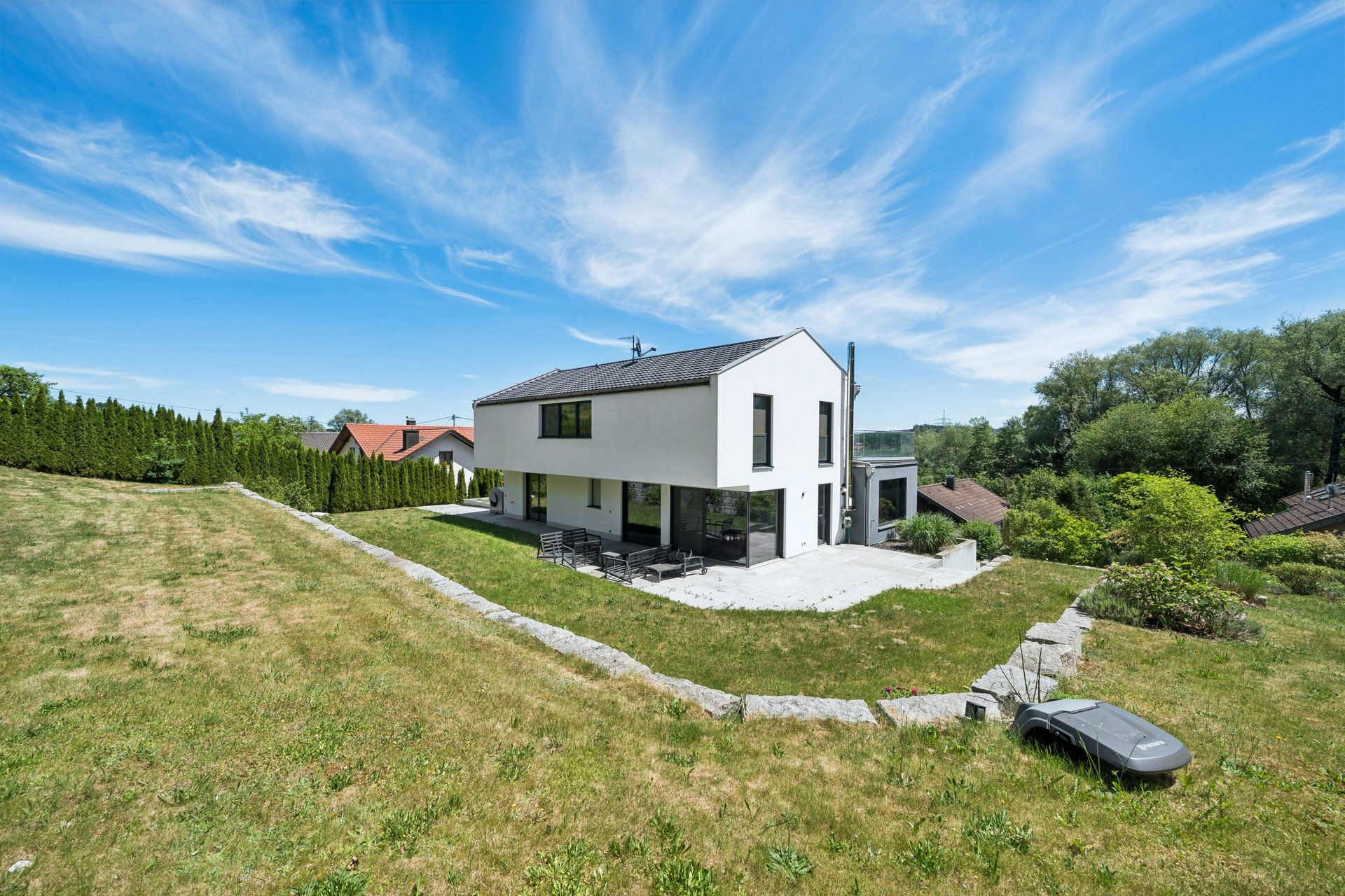 Private stylish retreat – energy self-sufficient luxury villa with spa, fireplace and exceptional architecture