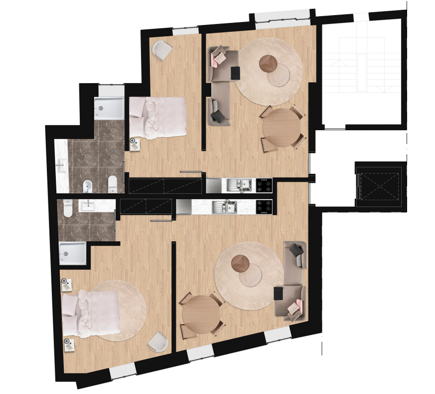 T3-Duplex, Neubau, Garage, Flussblick