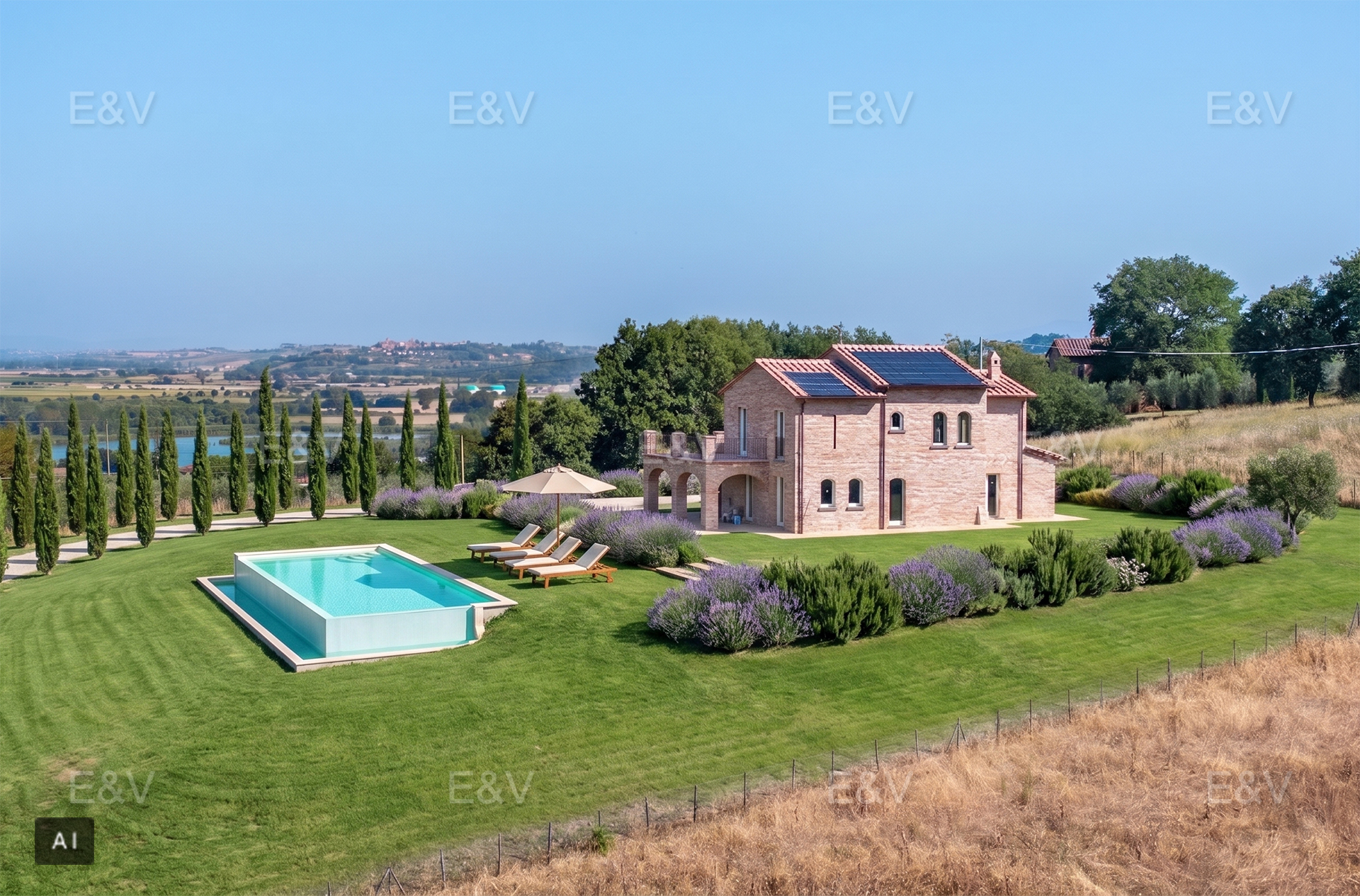 Elegant, panoramic Class A farmhouse