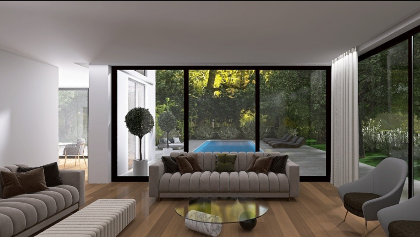 Minimal duplex 261 sq.m apartment with garden & pool