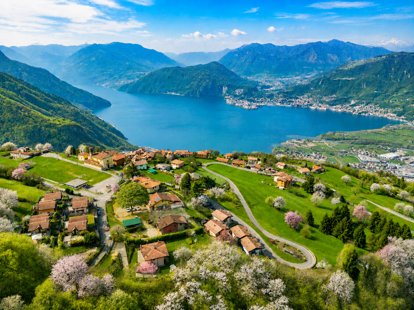 Elegante Einfamilienvilla mit Panoramablick  in Pisogne [KI-modifiziert]