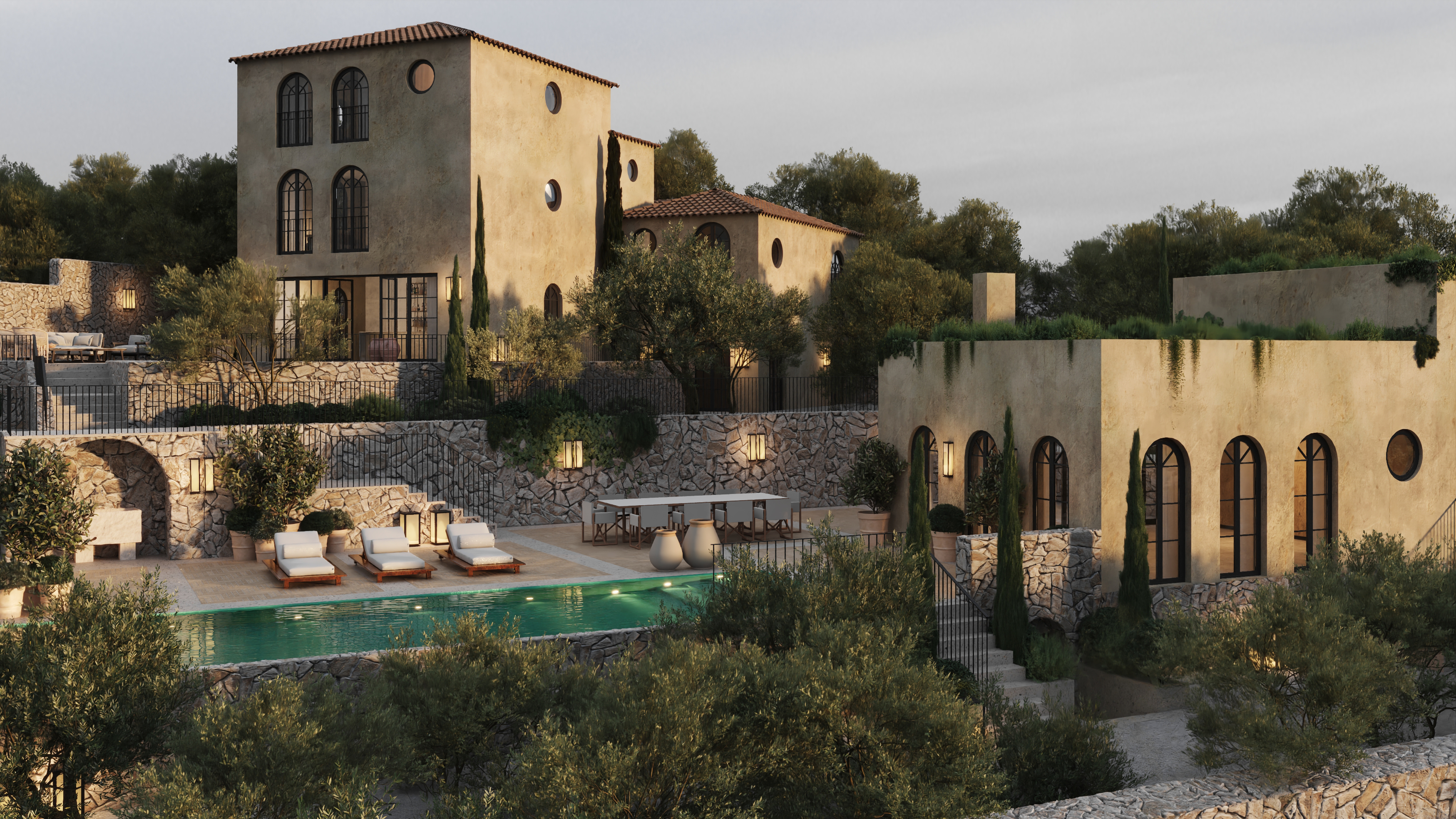 Mediterranean private retreat with exclusive wellness & guest house above Kvarner Bay