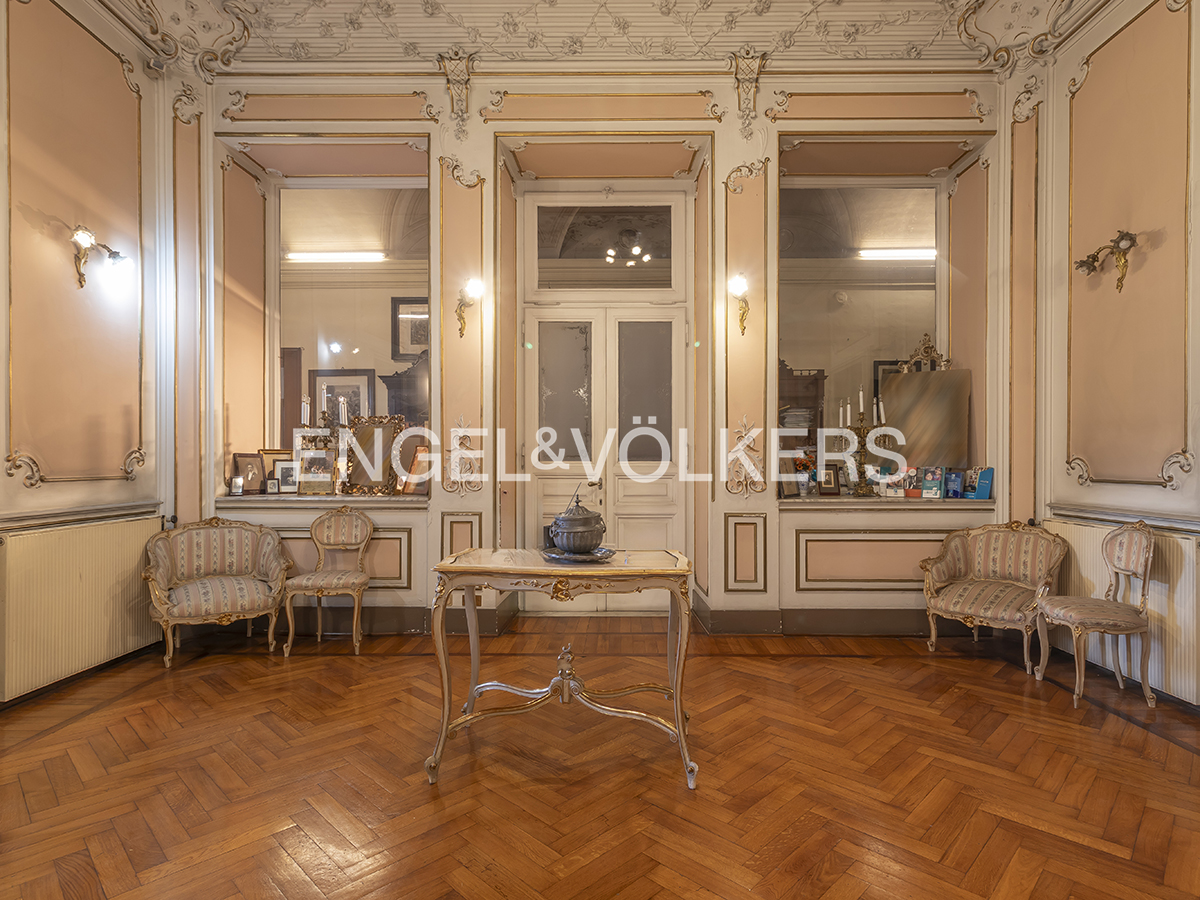 Spacious portion of an Art Nouveau villa overlooking the Tiber River