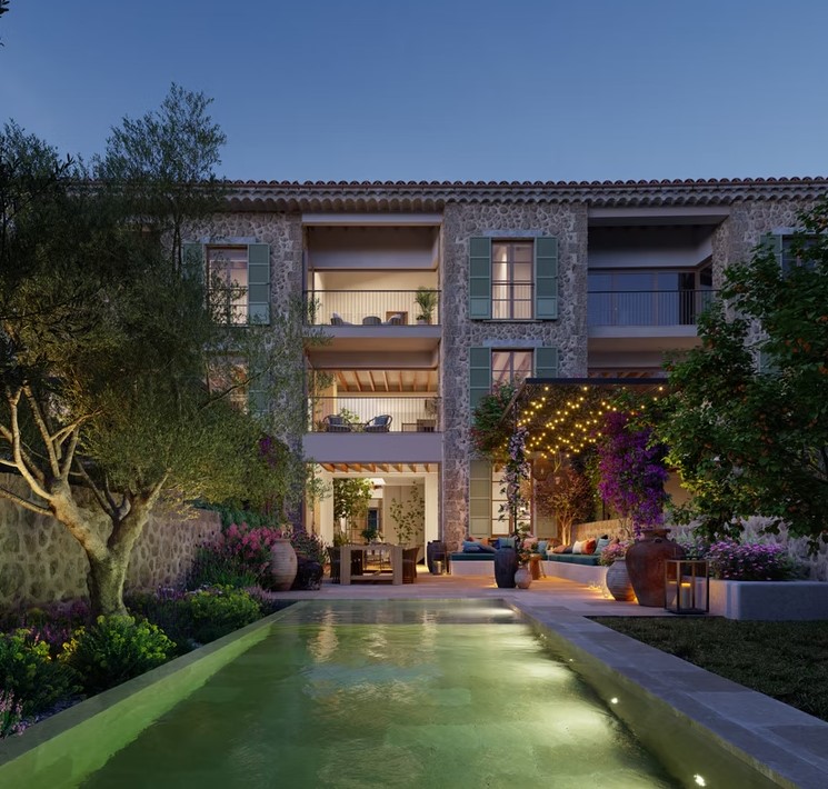 Exklusives Neubauprojekt in Sóller – Grundstück mit Baugenehmigung für 3 Reihenhäuser