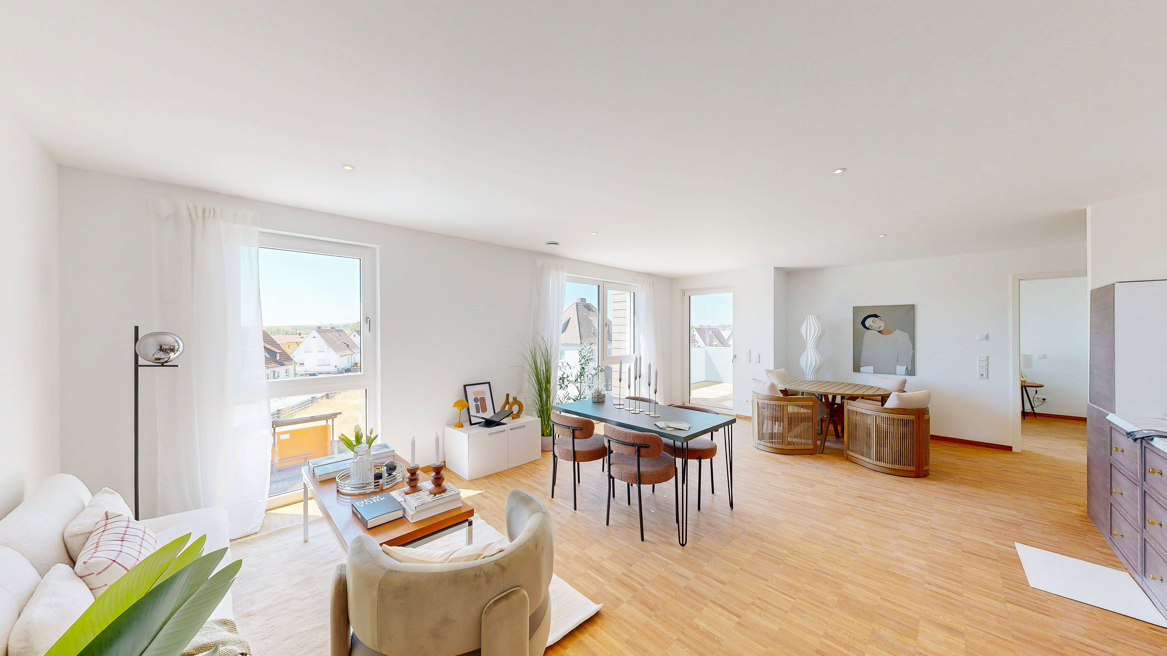 Spacious living above the rooftops of Volkach