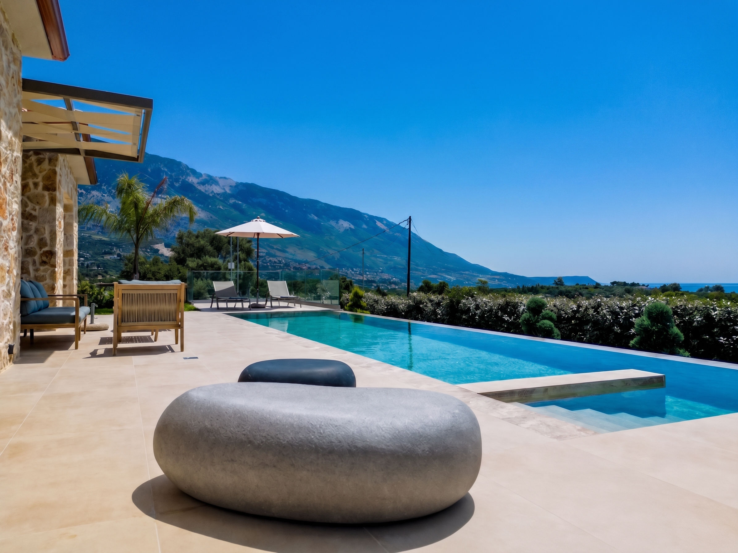 Golden Stone Villa – Luxury stone villa with private pool & sea views in Kefalonia