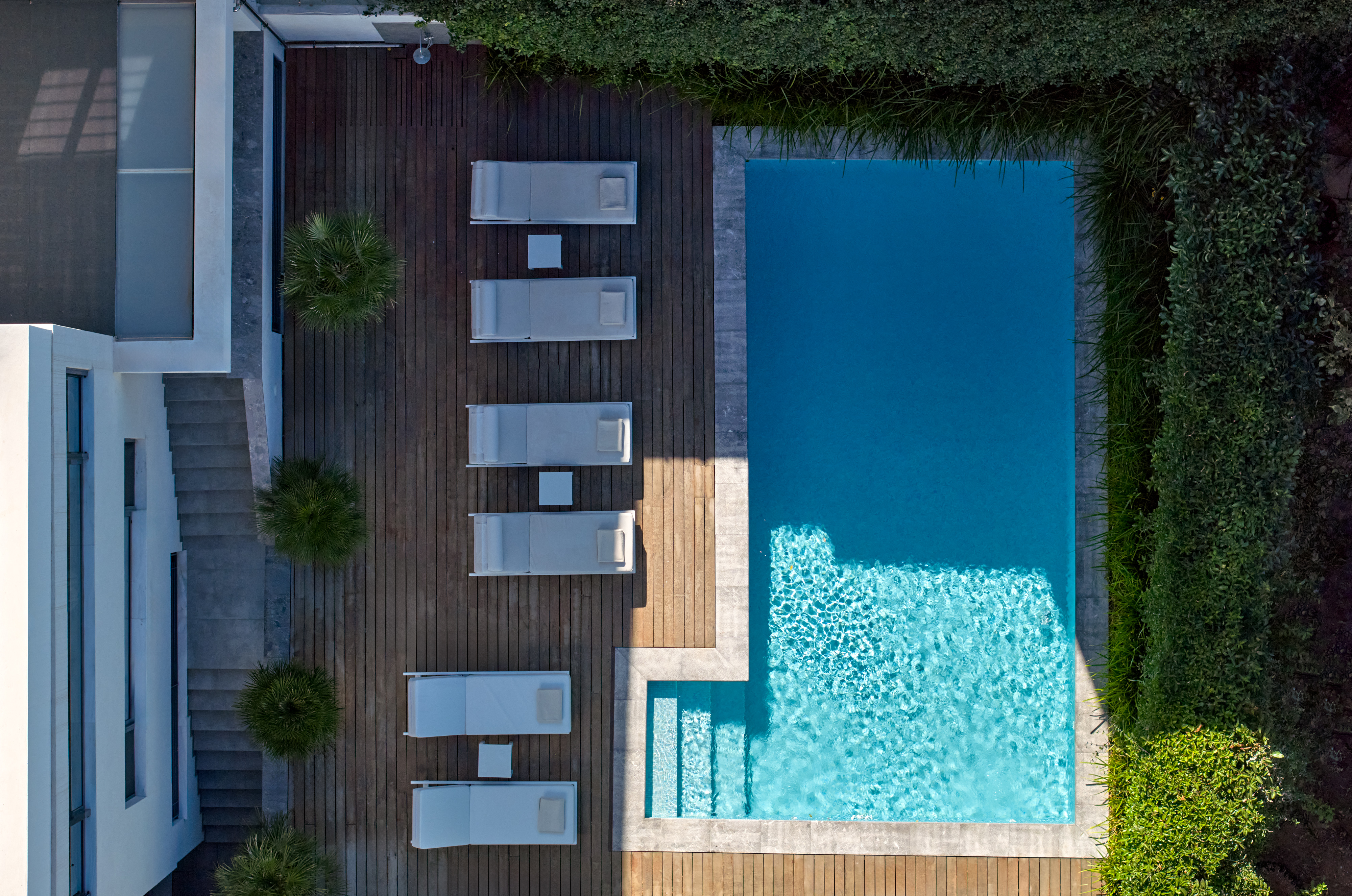 Luxury furnished 4-level residence with a pool